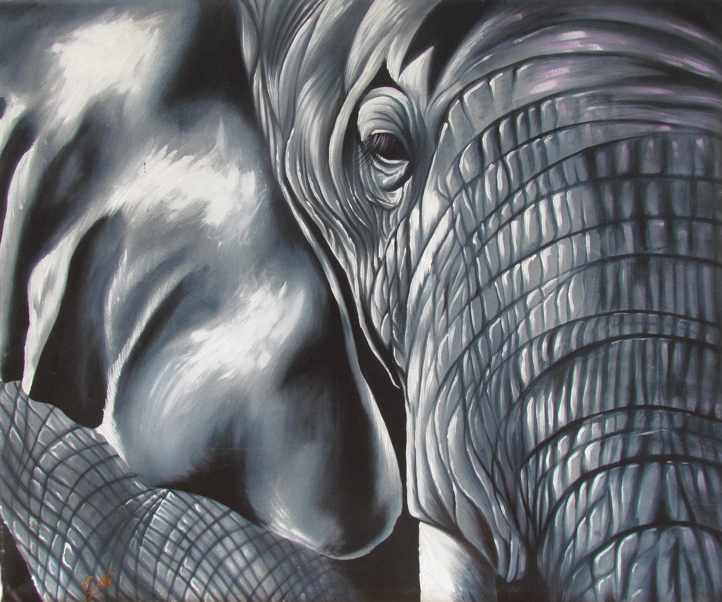 Impression murale représentant un éléphant – Portrait d'animaux sauvages africains, toile encadrée style huile, grande décoration animalière pour la maison ou le bureau, livraison gratuite