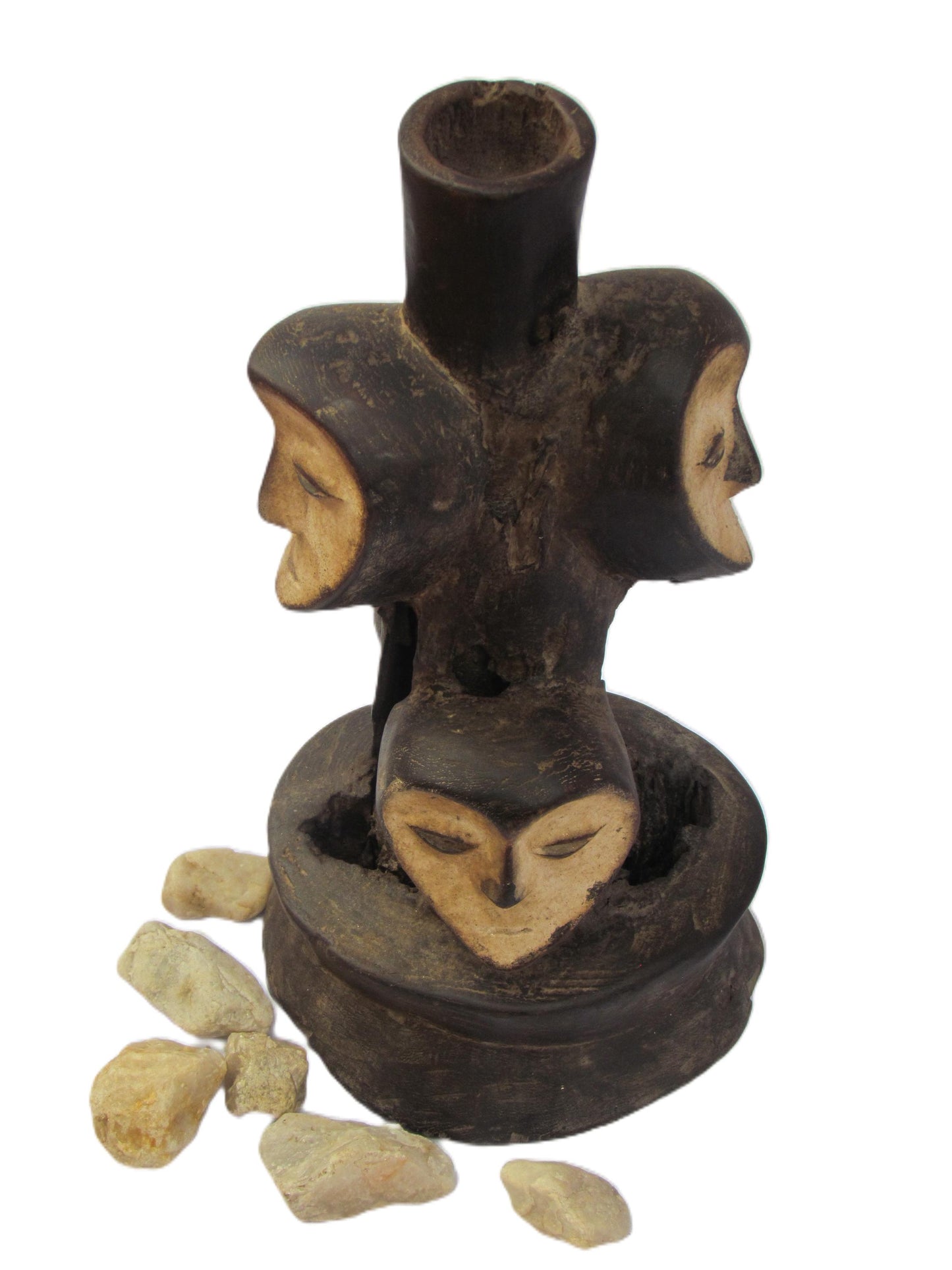 Statue à têtes multiples Lega – Sculpture rituelle de la Société Bwami – Art tribal du Congo RDC