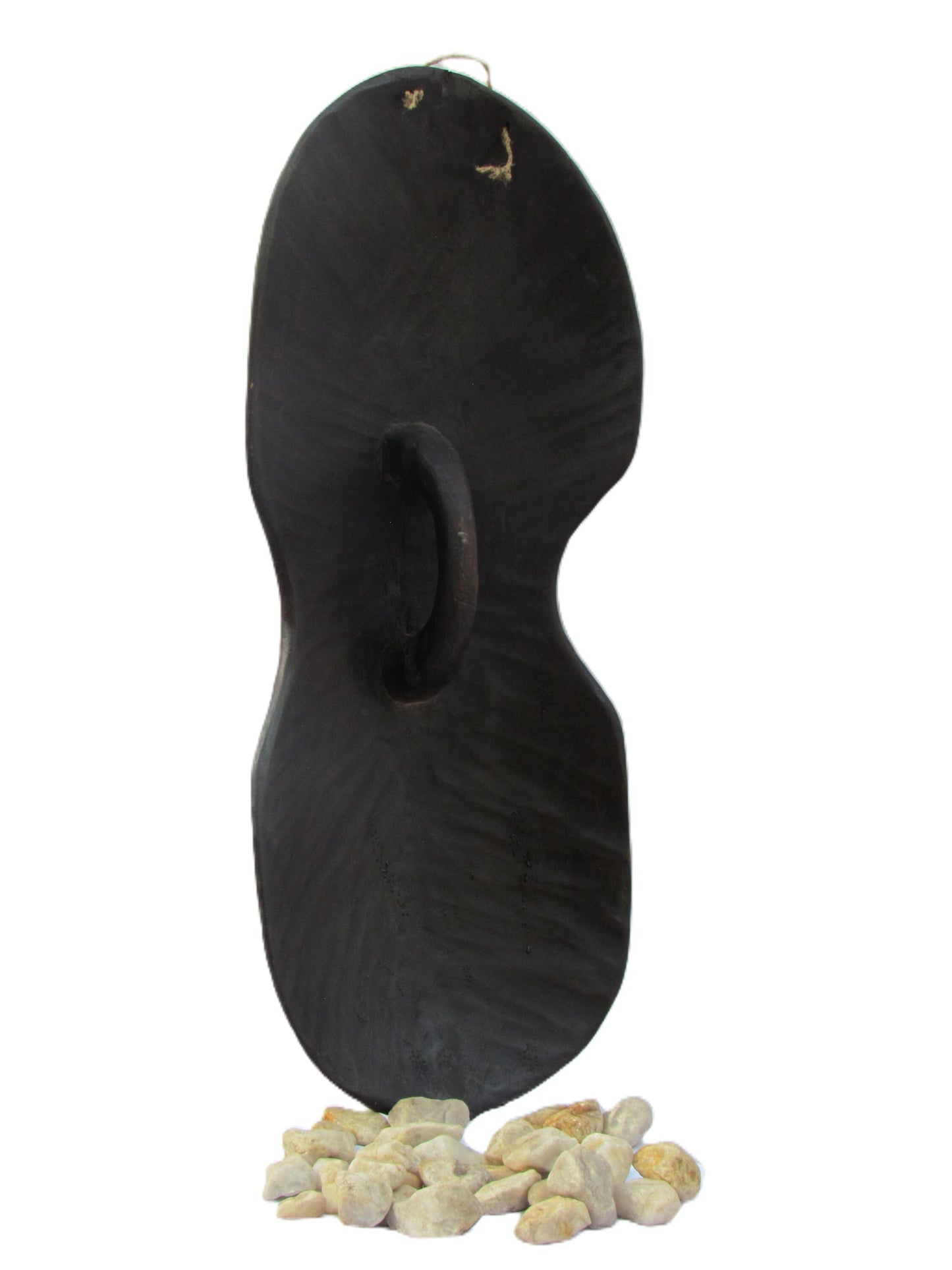 African Songye Shield with Mask Icon – Carved Wood Ritual Wall Art – Congo Tribal Decor