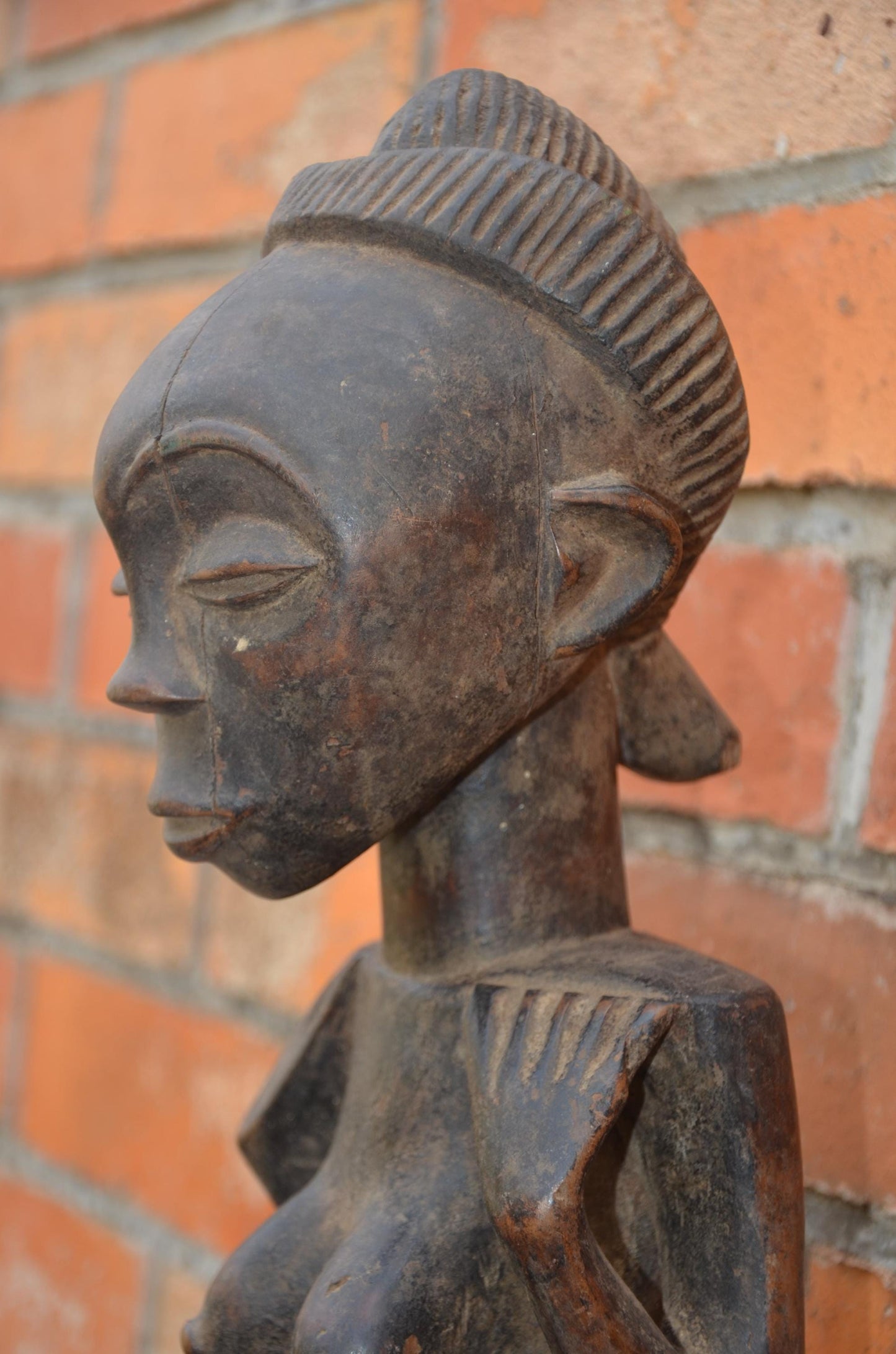Authentic Lulua Female Ancestor Figure | Congolese Tribal Art
