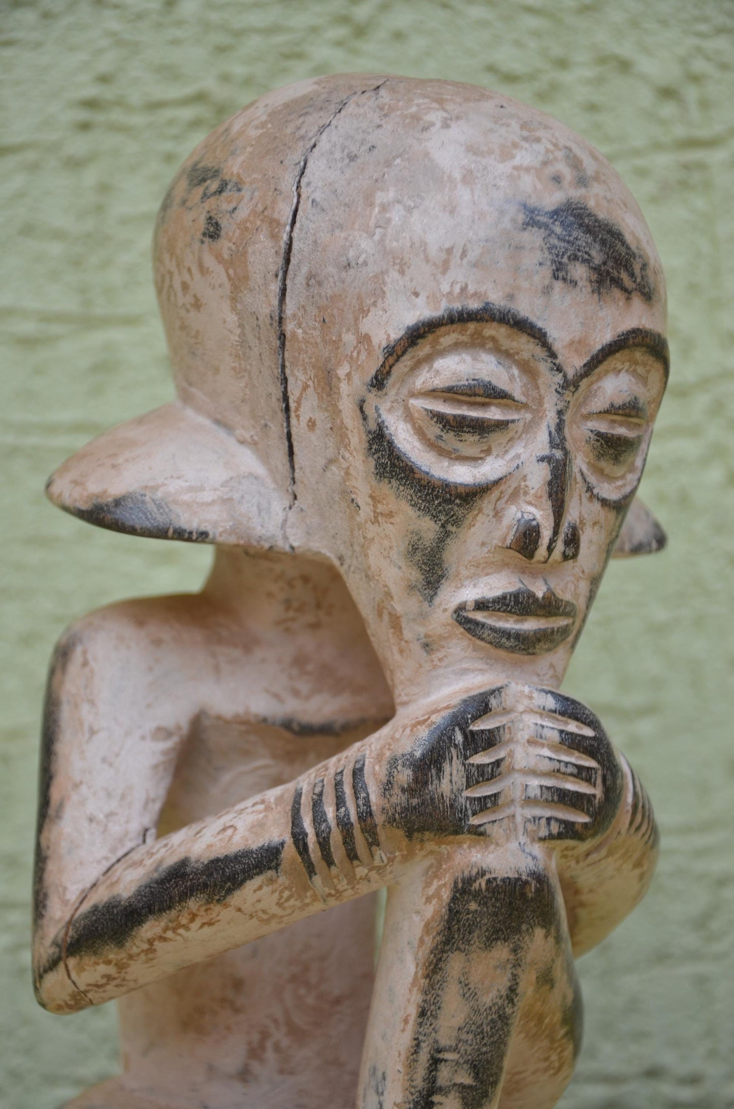 Kwele Thinker Wooden Figure | Congo Tribal Art