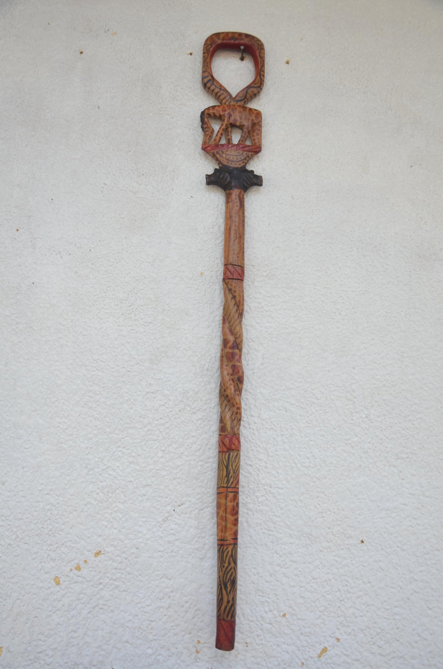 Handcrafted African Royal King's Walking Stick | Traditional Wooden Cane and Staff