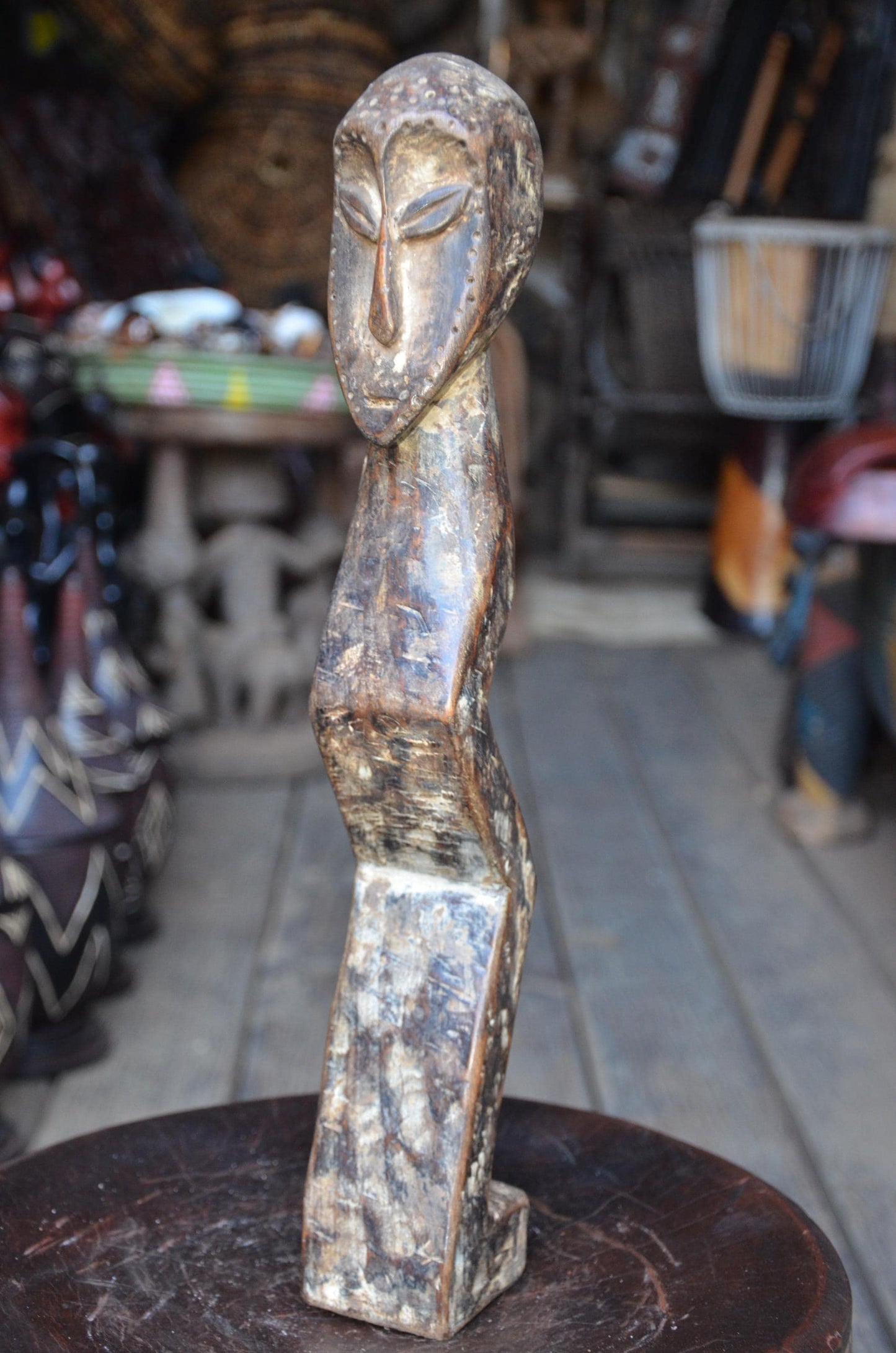 Authentic Lega Abstract Figure | Minimalist Tribal Art | Wood Sculpture