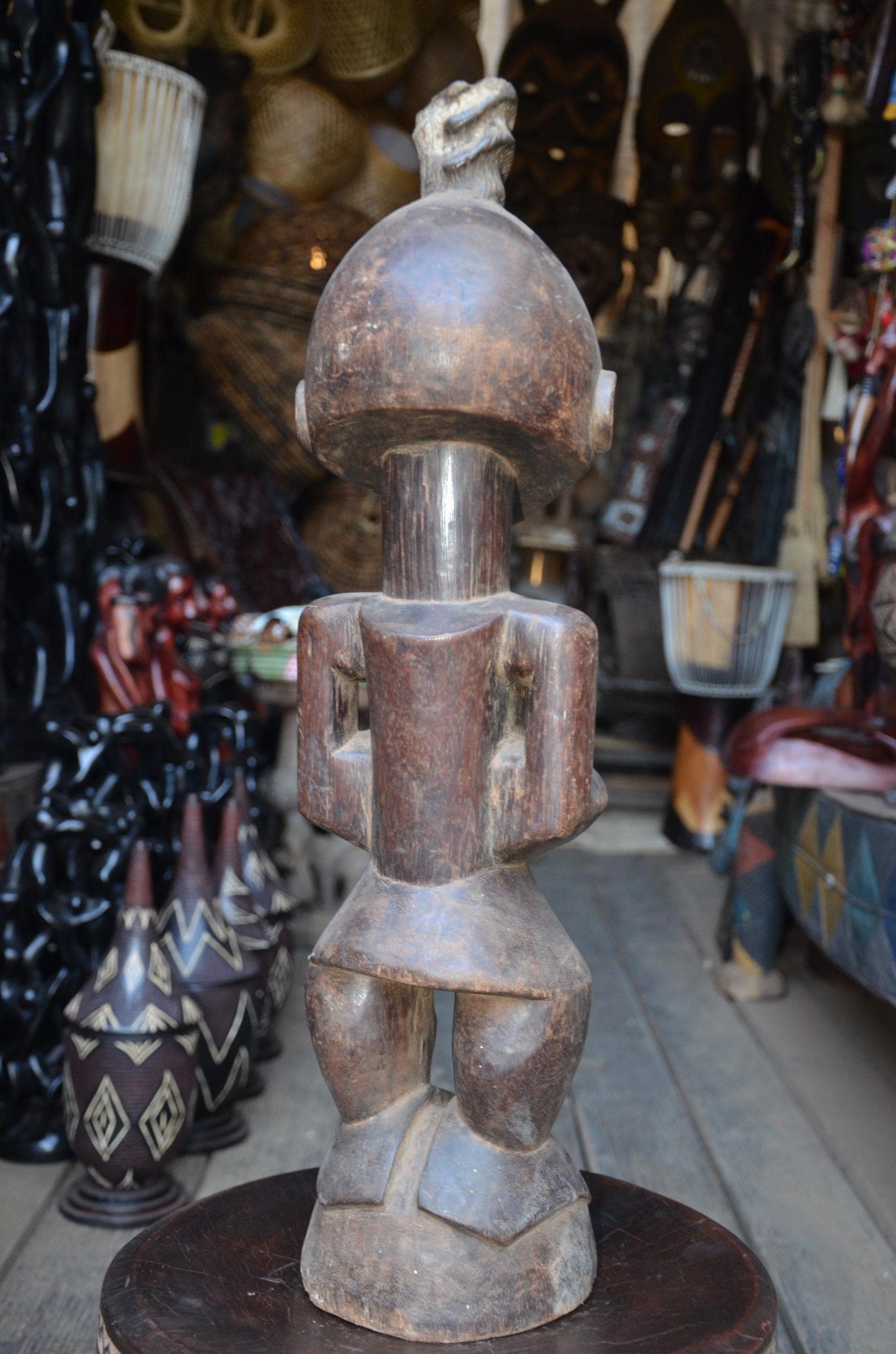 Authentic Luba Statue | Grand Prestige Ancestor | Congolese Tribal Art