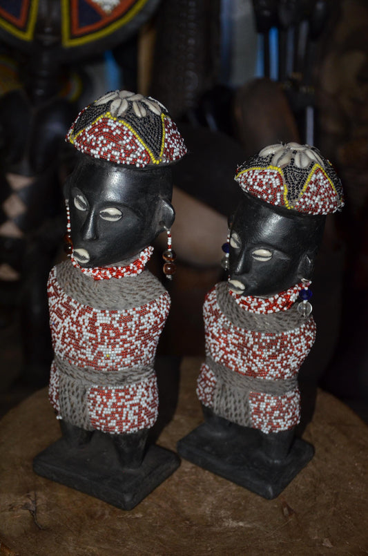 Authentic Namji Dowayo Beaded Fertility Dolls | Cameroonian Art