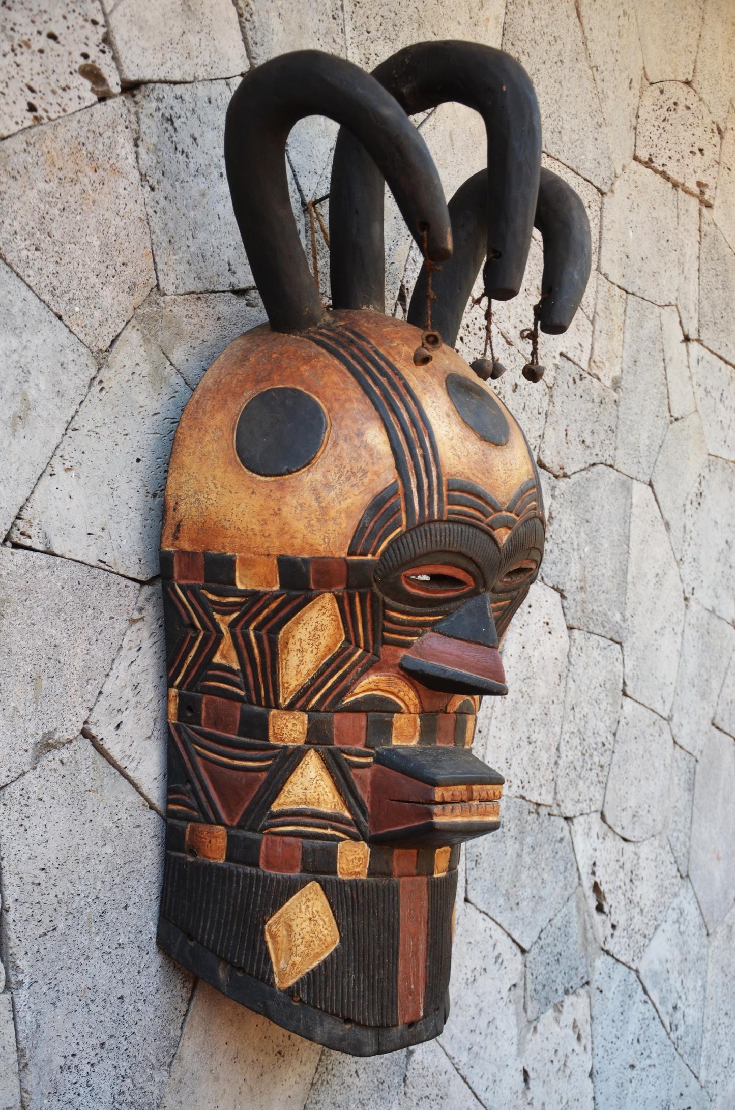 Authentic Tetela Mask | Large Congolese Tribal Art | Statement Piece