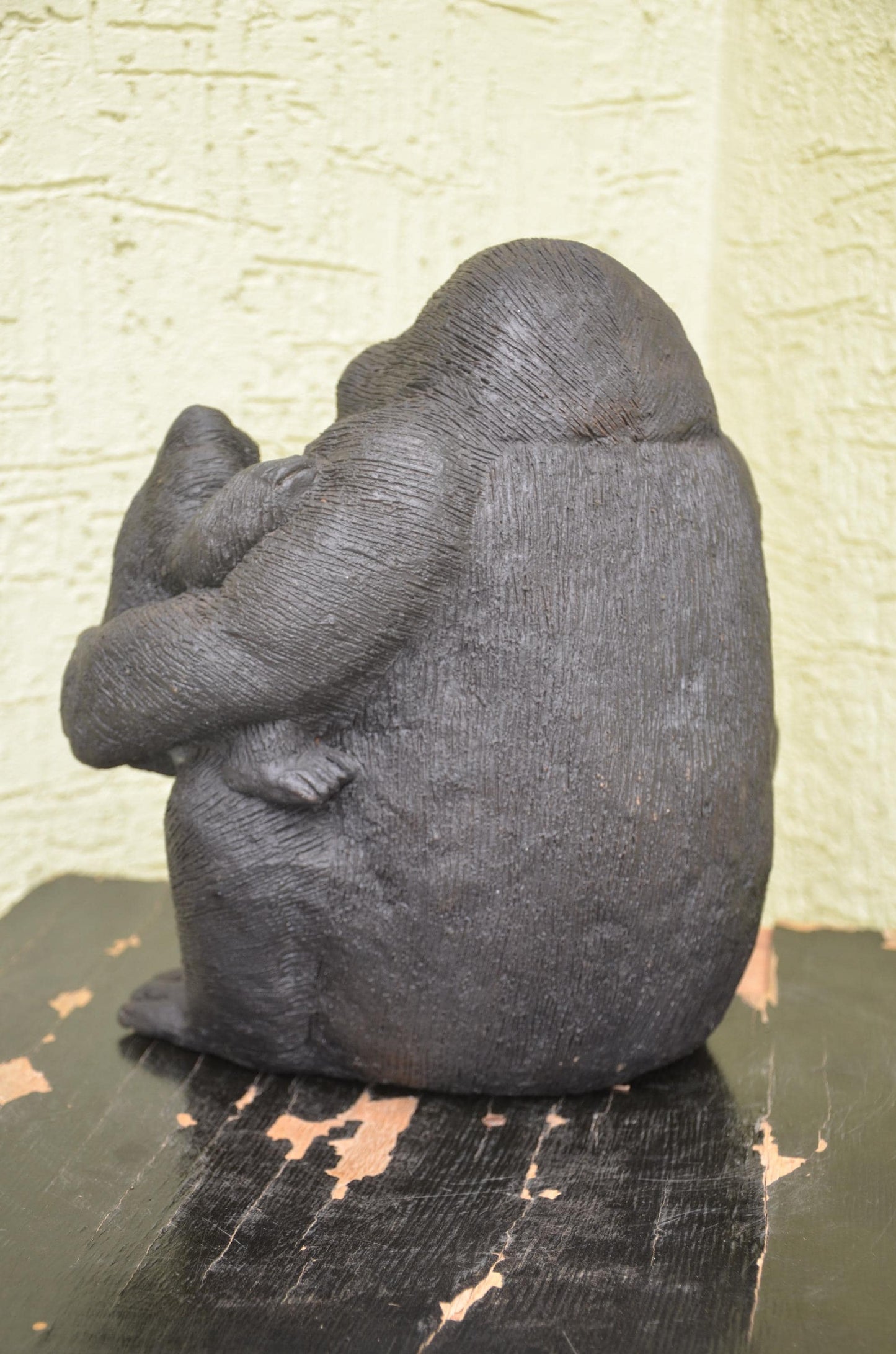Handcrafted Clay Sculpture | Mother Gorilla and Infant