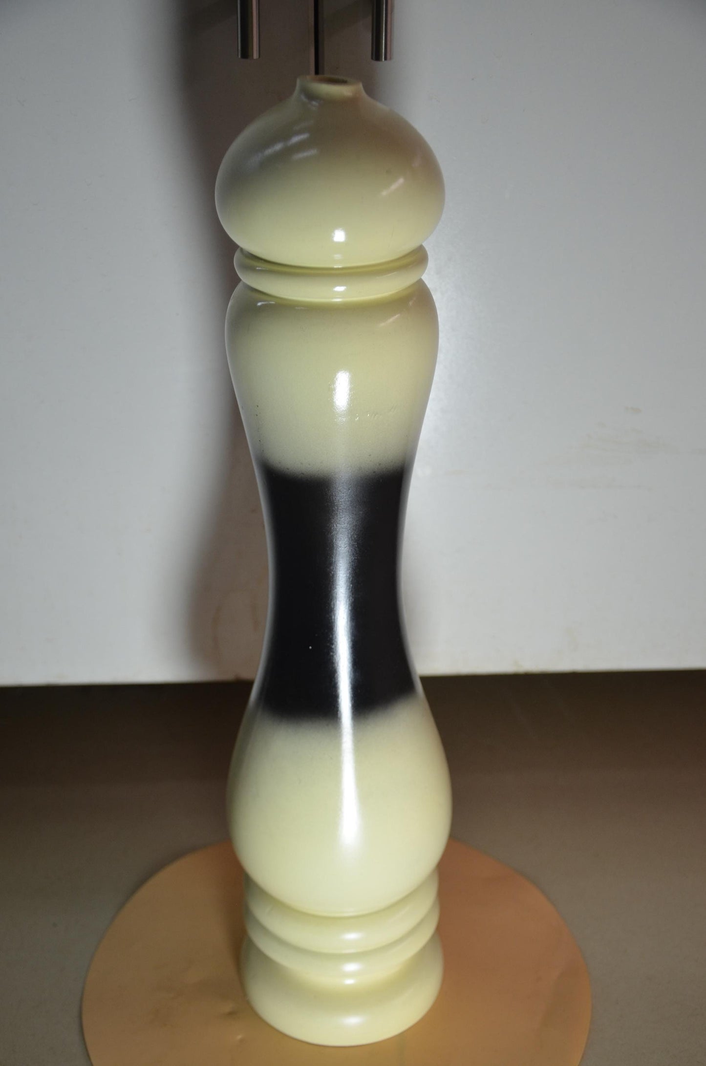 Wood Floor Vase – Black & Cream Totem Spindle Vase, Modern Nordic Home Decor