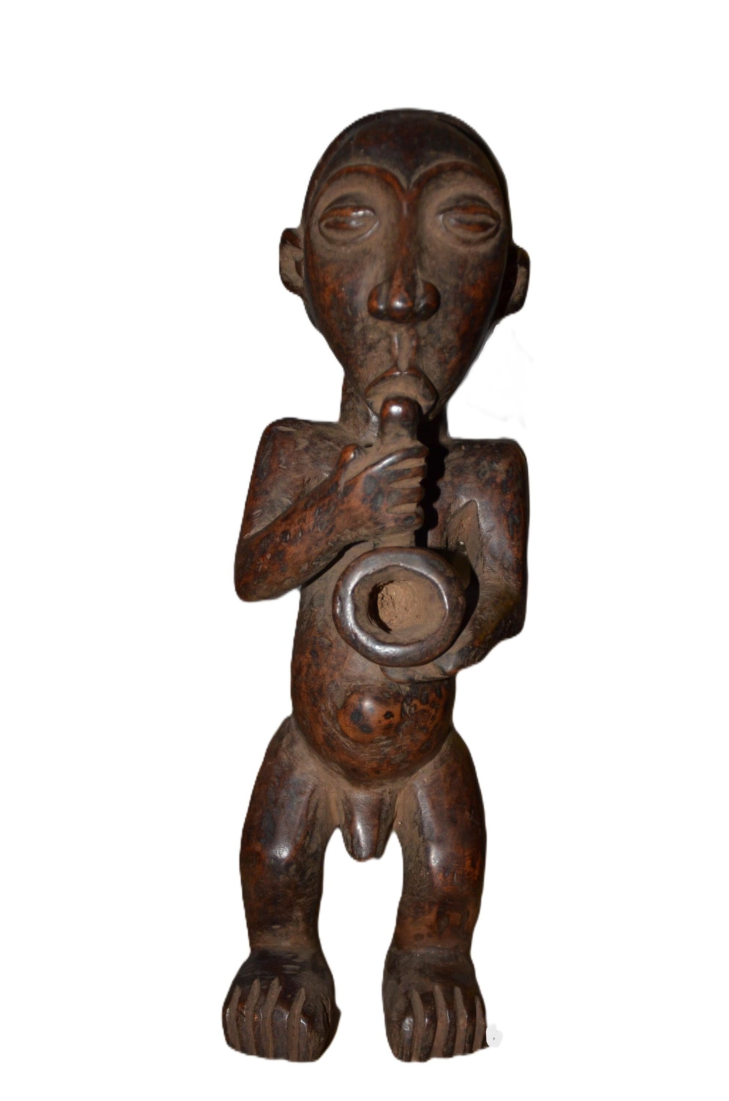 Authentic Hemba Statue | Tribal Musician Figure | Hand-Carved Wood Art