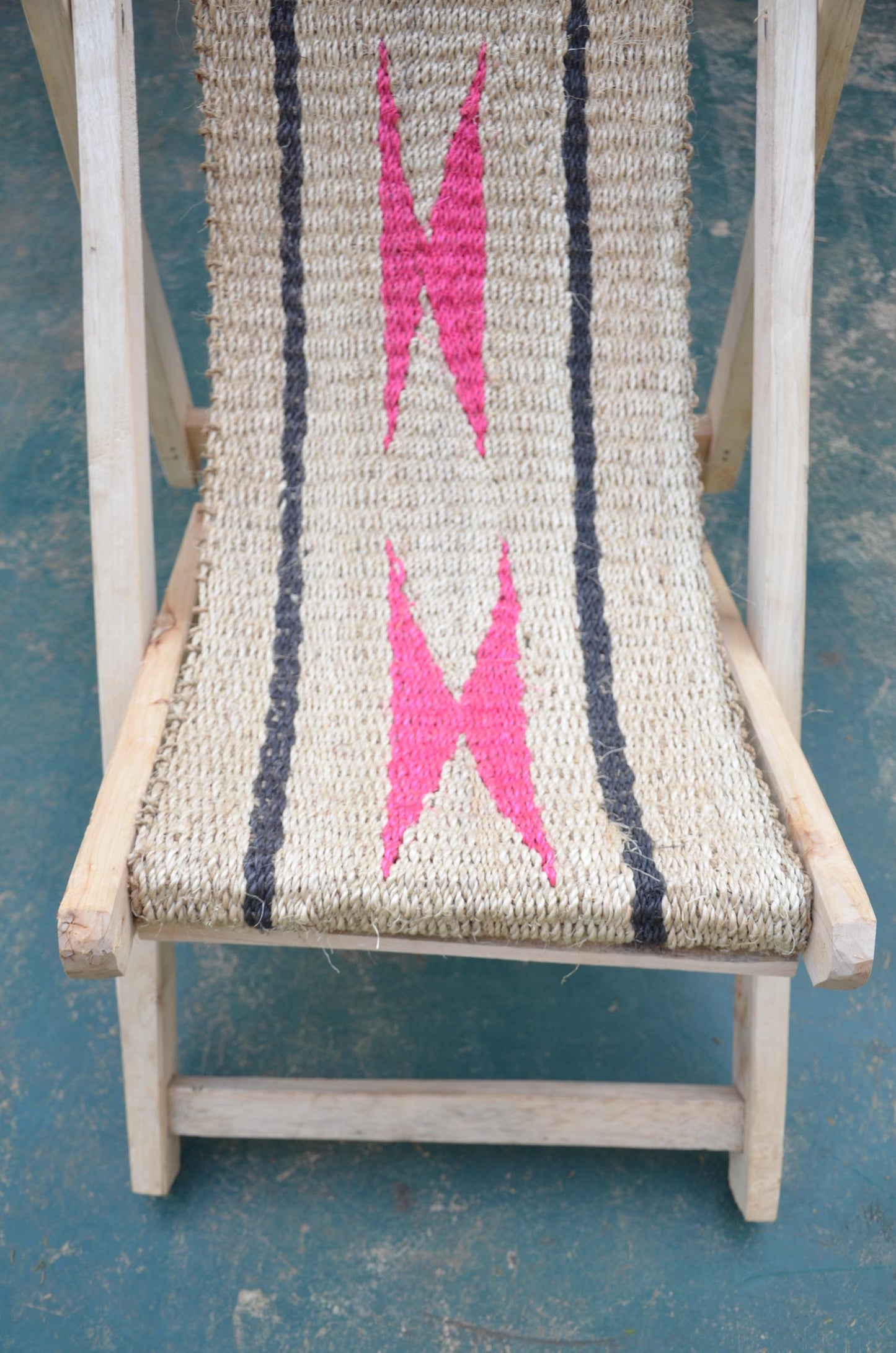 Hand-Woven African Sling Chair | Modern Bohemian Deck Chair