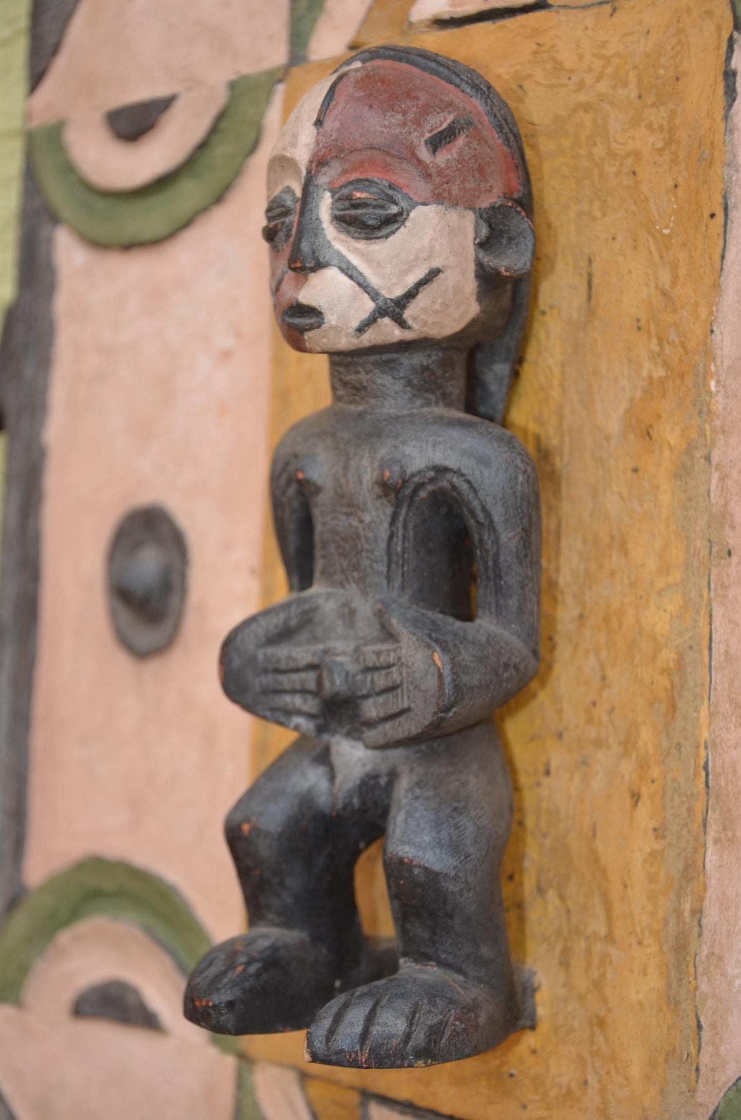 Authentic Large African Polychrome Mask Panel | Tribal Art