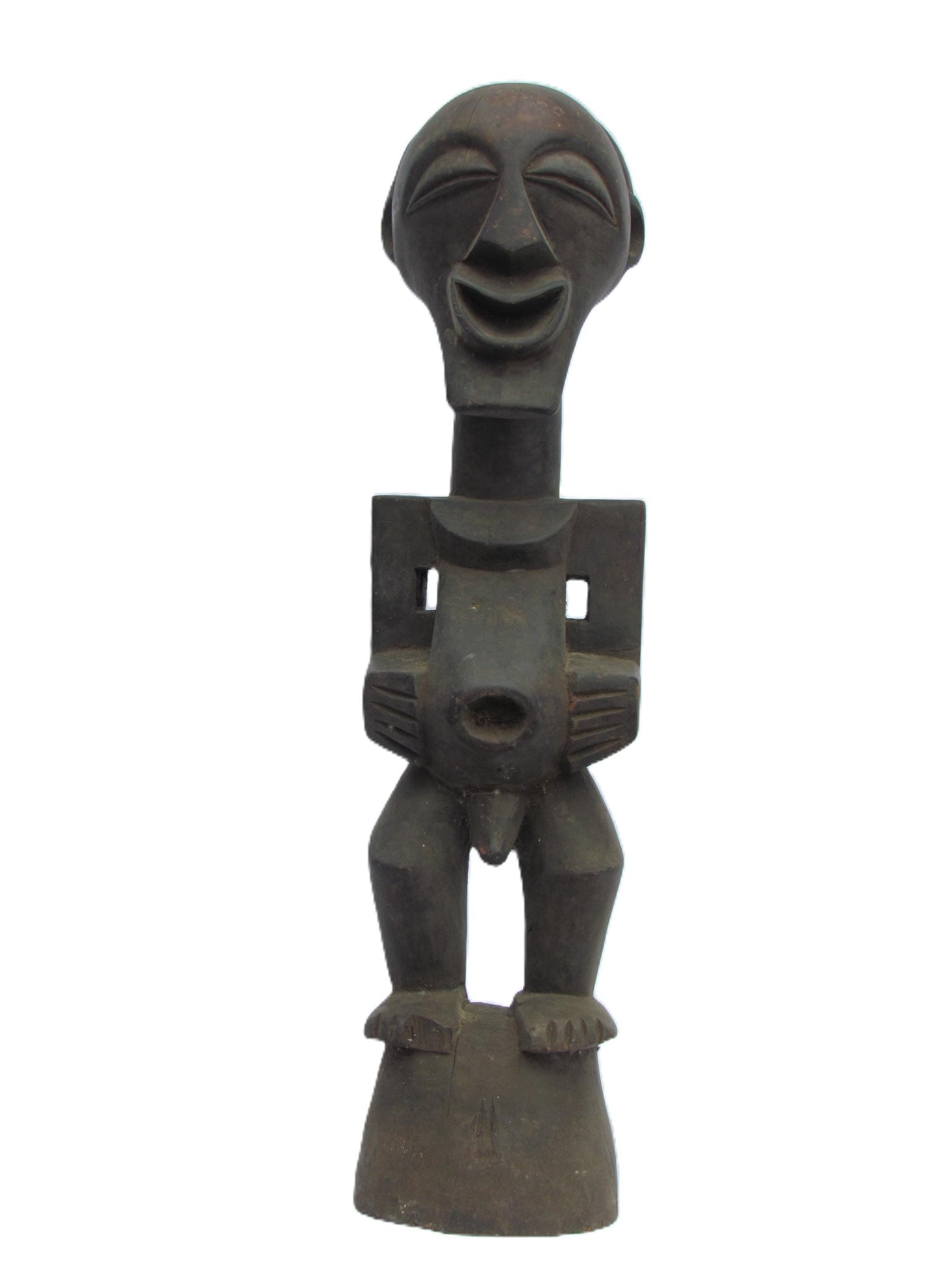 Male Songye Statue – 24" Hand-Carved Wood Congo Power Figure – Tribal Decor