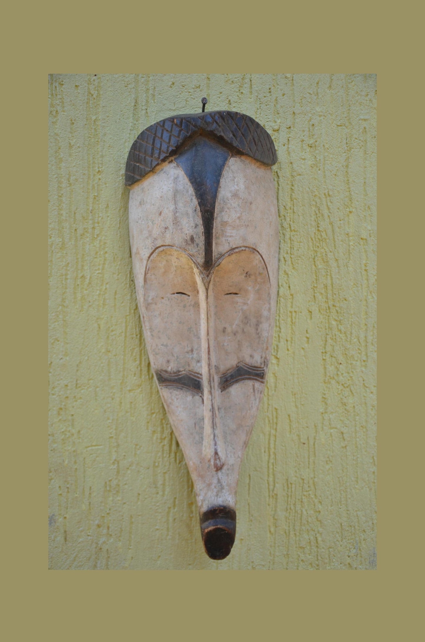 Fang Ngil Mask – 21" Large Hand-Carved Wood Mask – Gabon Tribal Wall Decor
