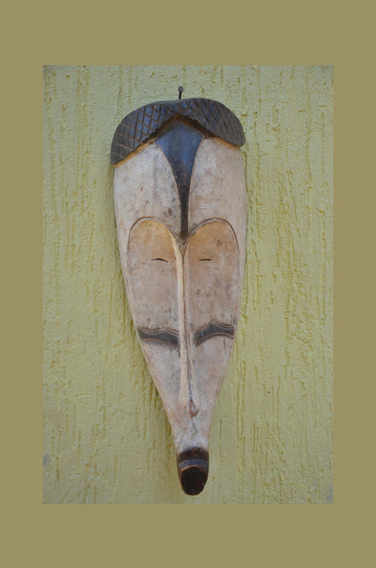 Fang Ngil Mask – 21" Large Hand-Carved Wood Mask – Gabon Tribal Wall Decor