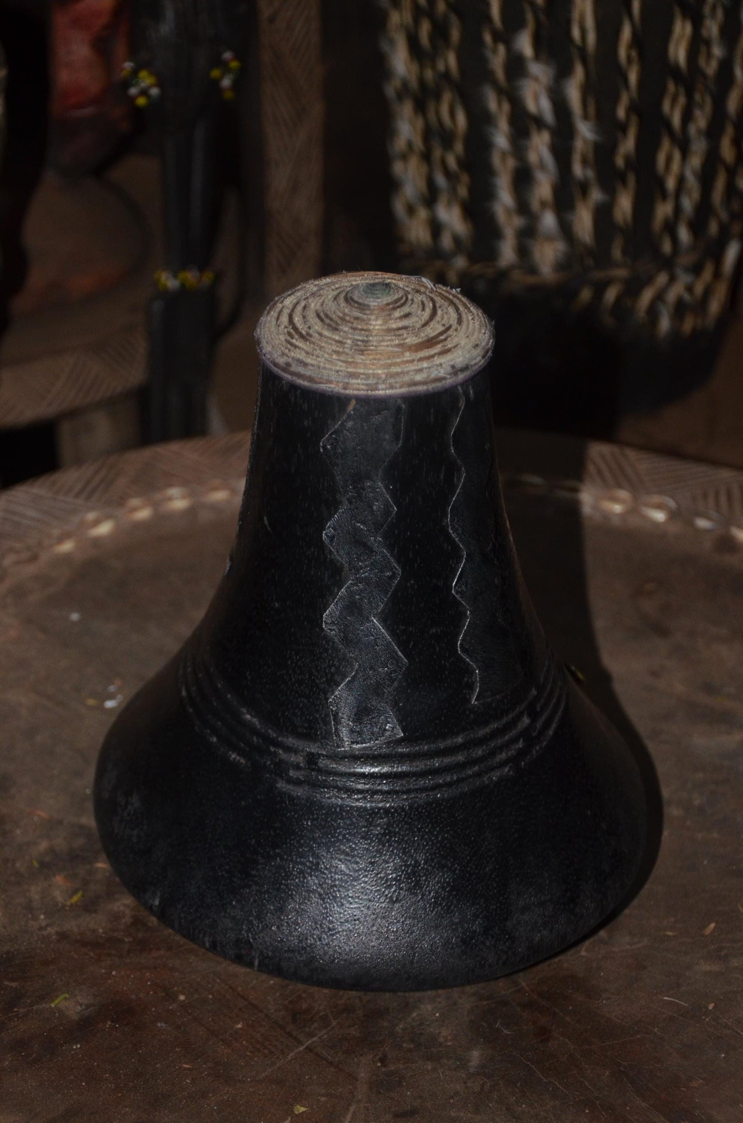 Handcrafted Rwandan Icyansi Wooden Milk Pot | Traditional Heritage Dairy Vessel