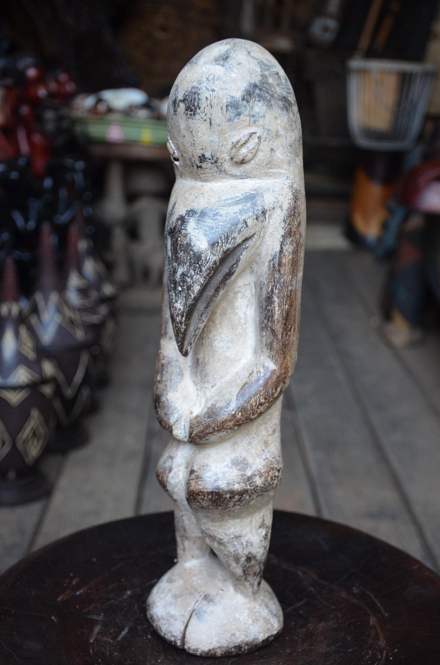 Authentic Lega Bird Figure | Congolese Tribal Art | Hand-Carved Wood