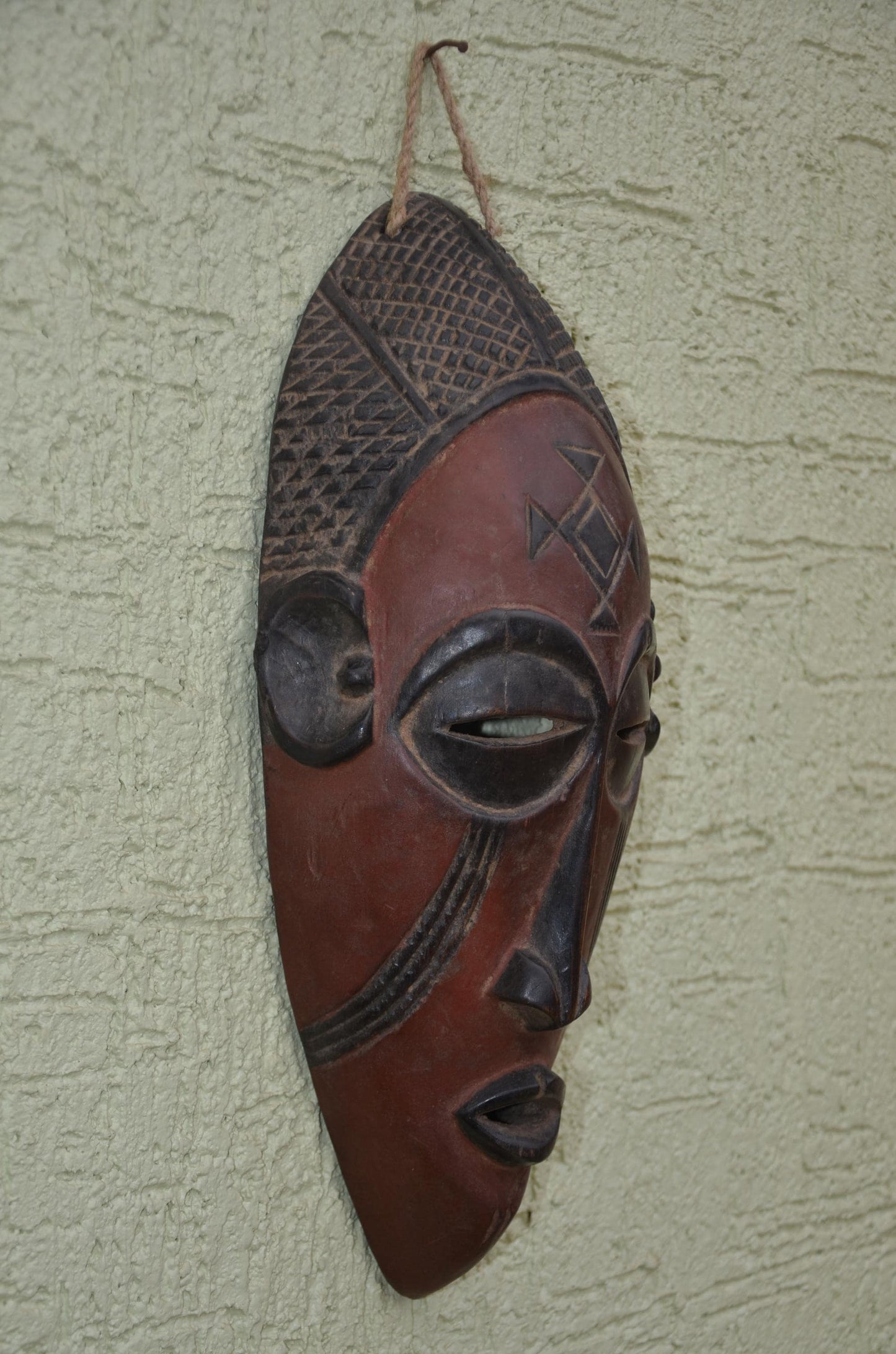 Senufo Kpeliye'e Mask | Hand-Carved African Hardwood Ancestor Sculpture, Angola Heritage Wall Art