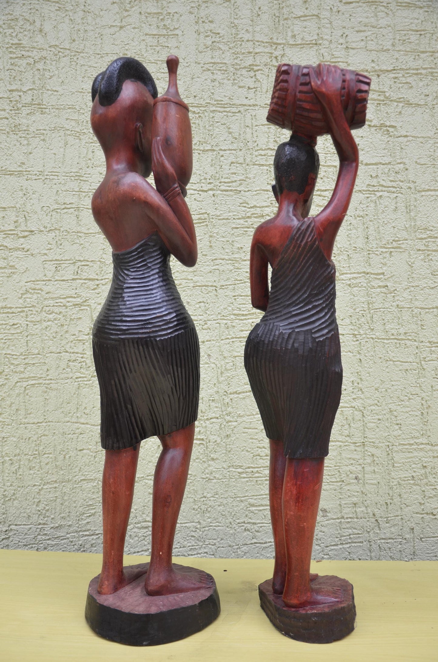 Pair of Hand-Carved African Community Statues | Tribal Art