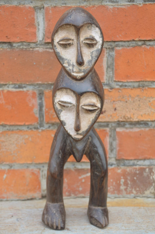 Authentic Lega Multi-Headed Figure | Rare Congolese Art