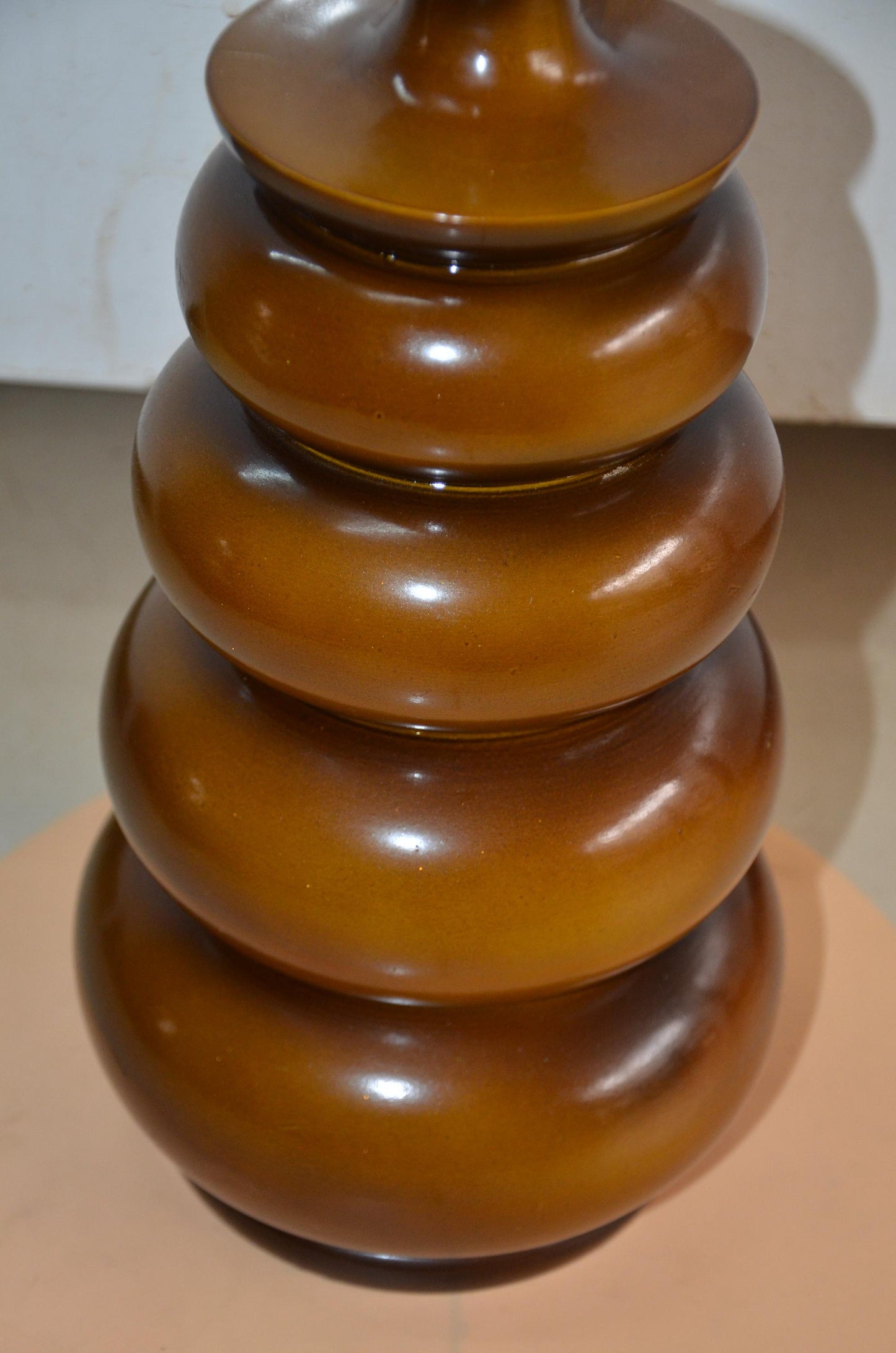 Authentic Venini Deco Glass Vase | Murano Italy Amber Topaz Fluted Vessel