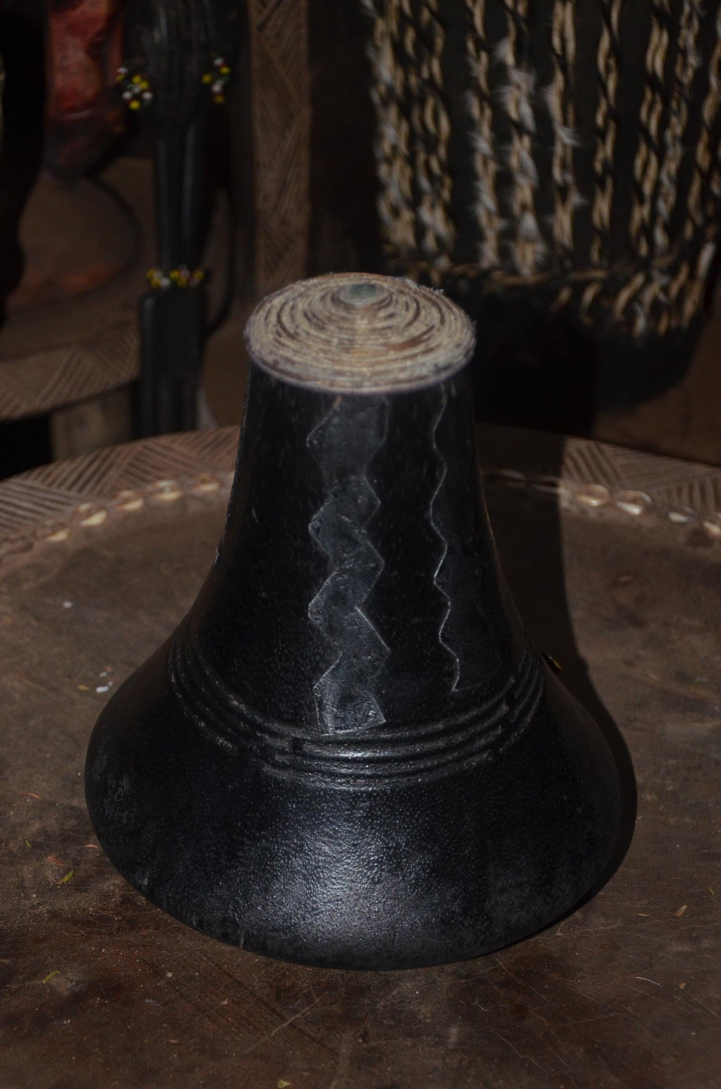 Handcrafted Rwandan Icyansi Wooden Milk Pot | Traditional Heritage Dairy Vessel