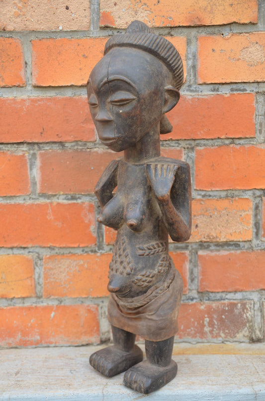 Authentic Lulua Female Ancestor Figure | Congolese Tribal Art