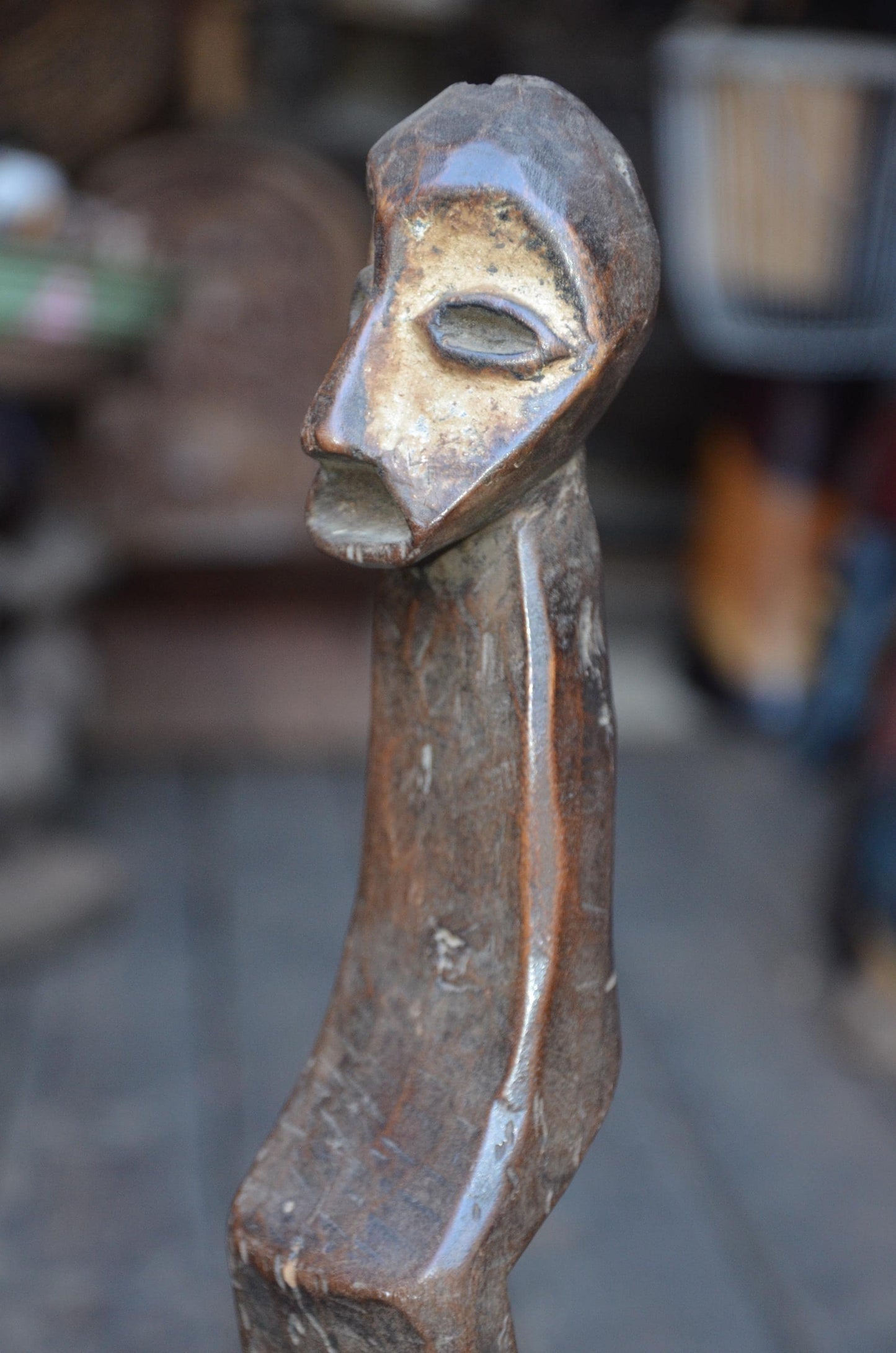 Authentic Lega Abstract Figure | Minimalist African Wood Sculpture