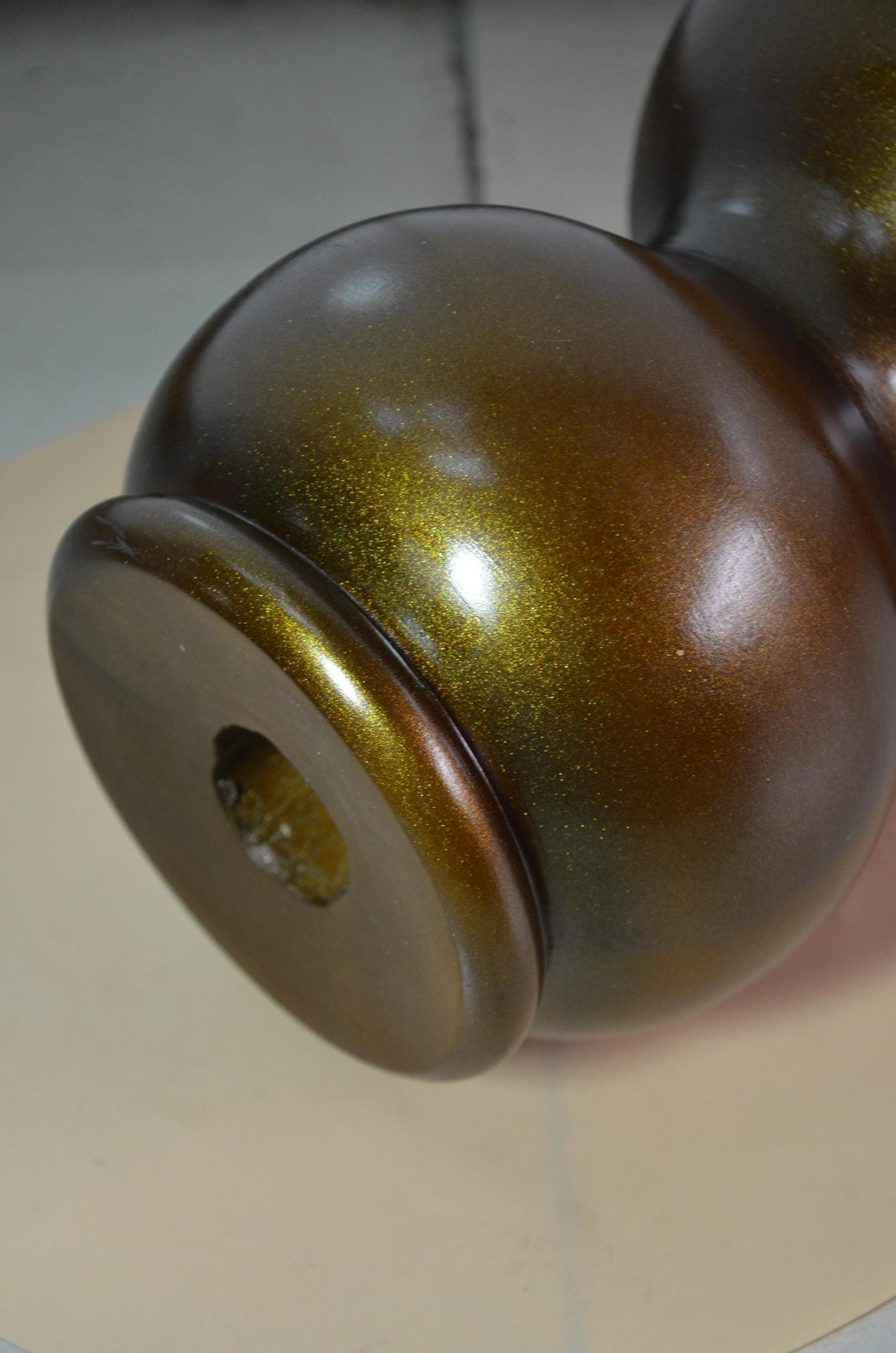 Wooden Gourd Vase – Metallic Bronze Gold Totem Vessel, Modern Nordic Home Decor