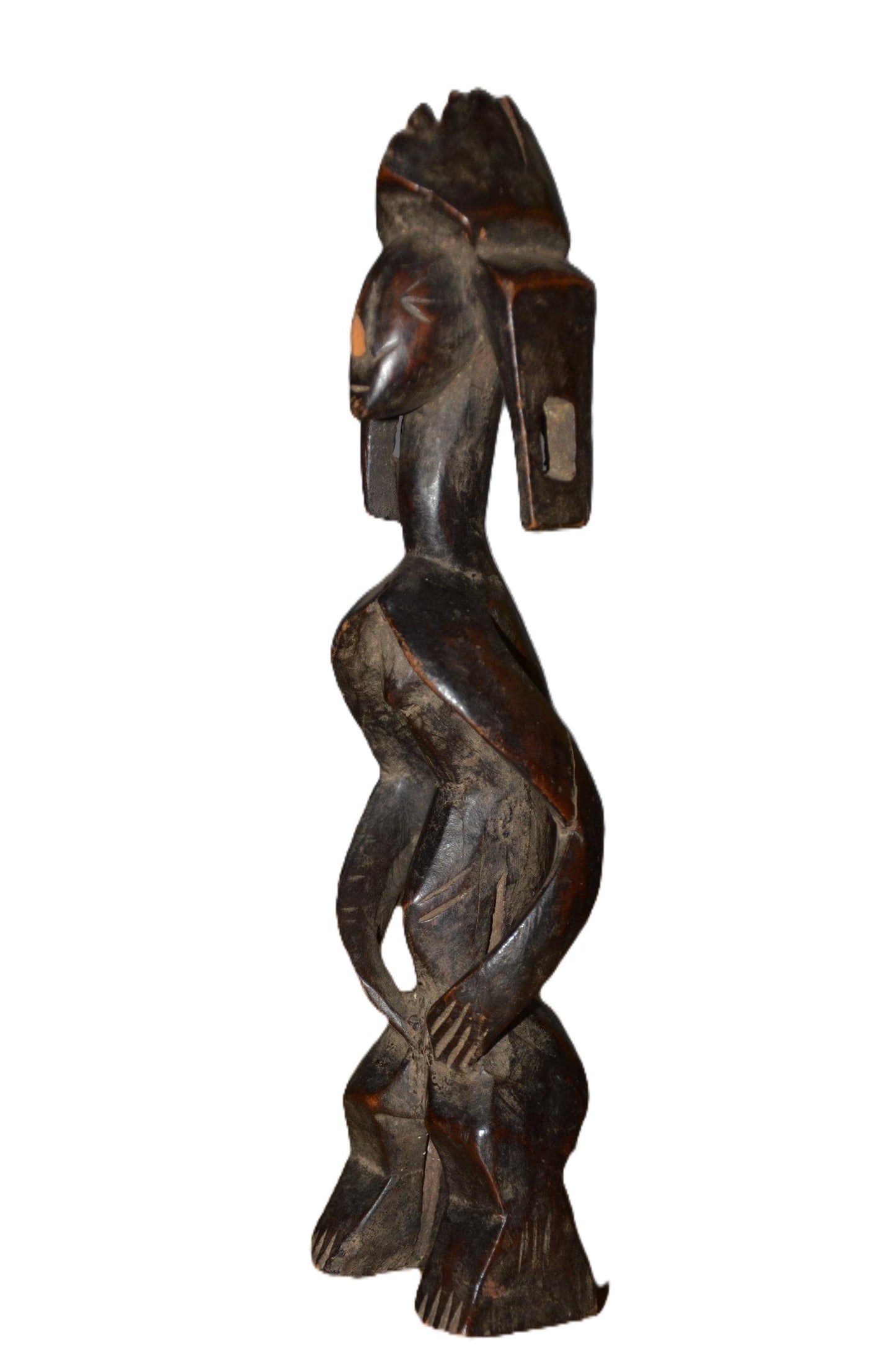 Authentic Mumuye Statue | Nigerian Tribal Figure | Abstract Wood Sculpture