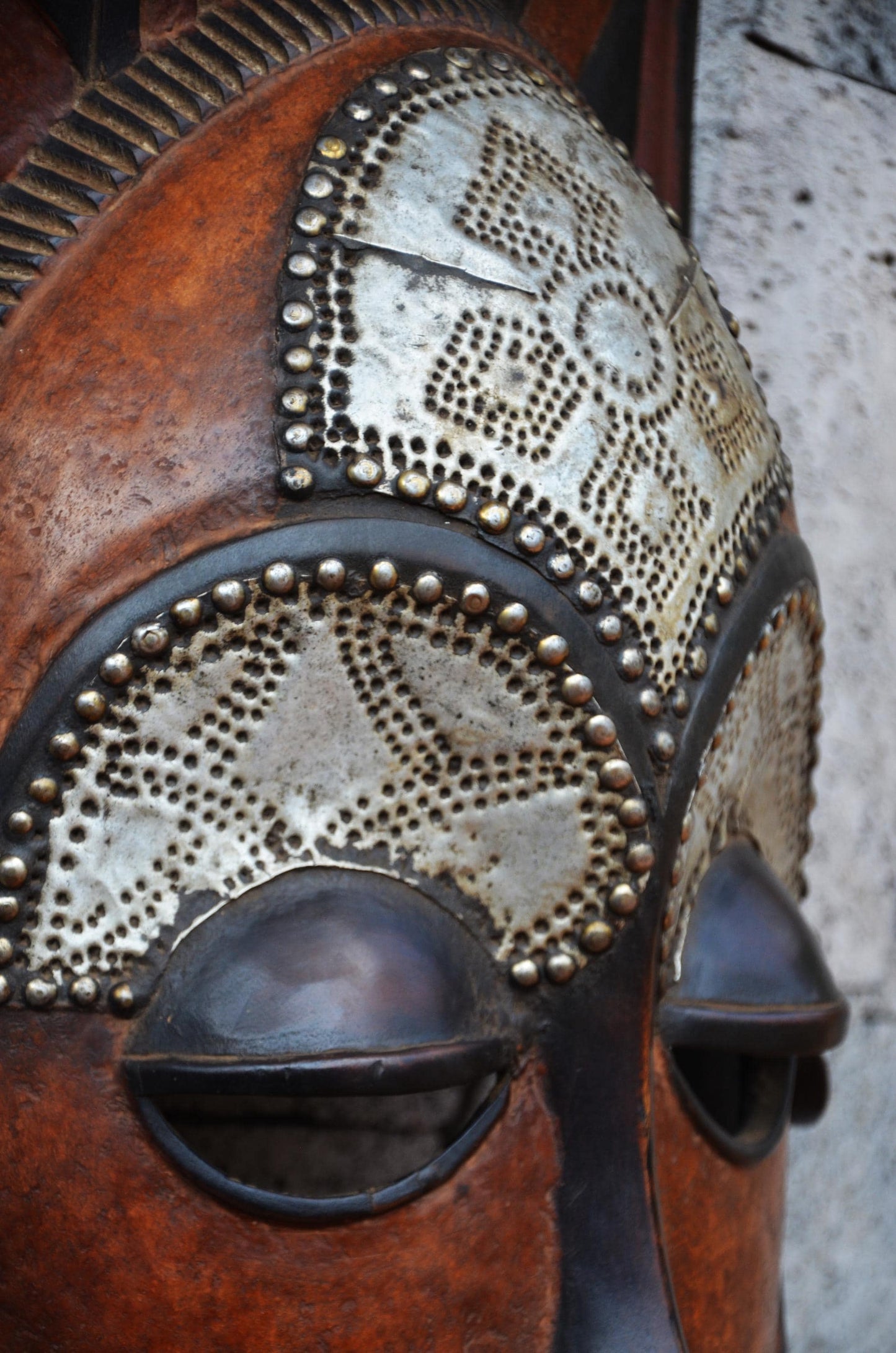Biombo-Inspired African Mask | Geometric Tribal Wall Art