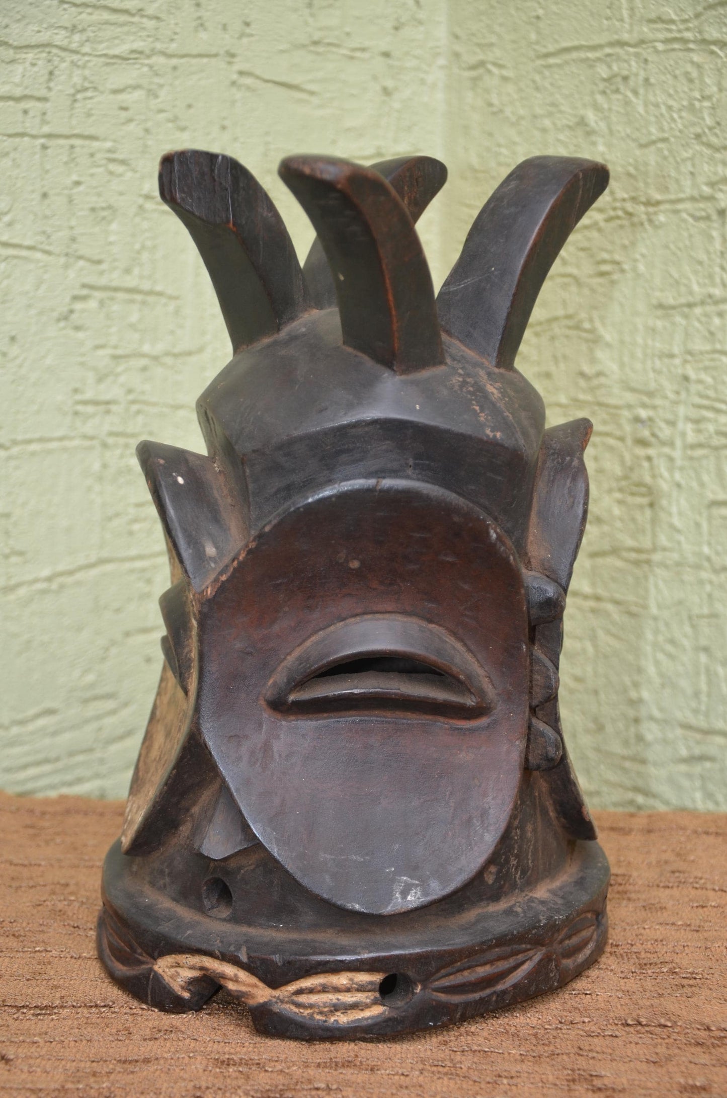 Authentic Lulua Helmet Mask | Congolese Tribal Art | Monumental