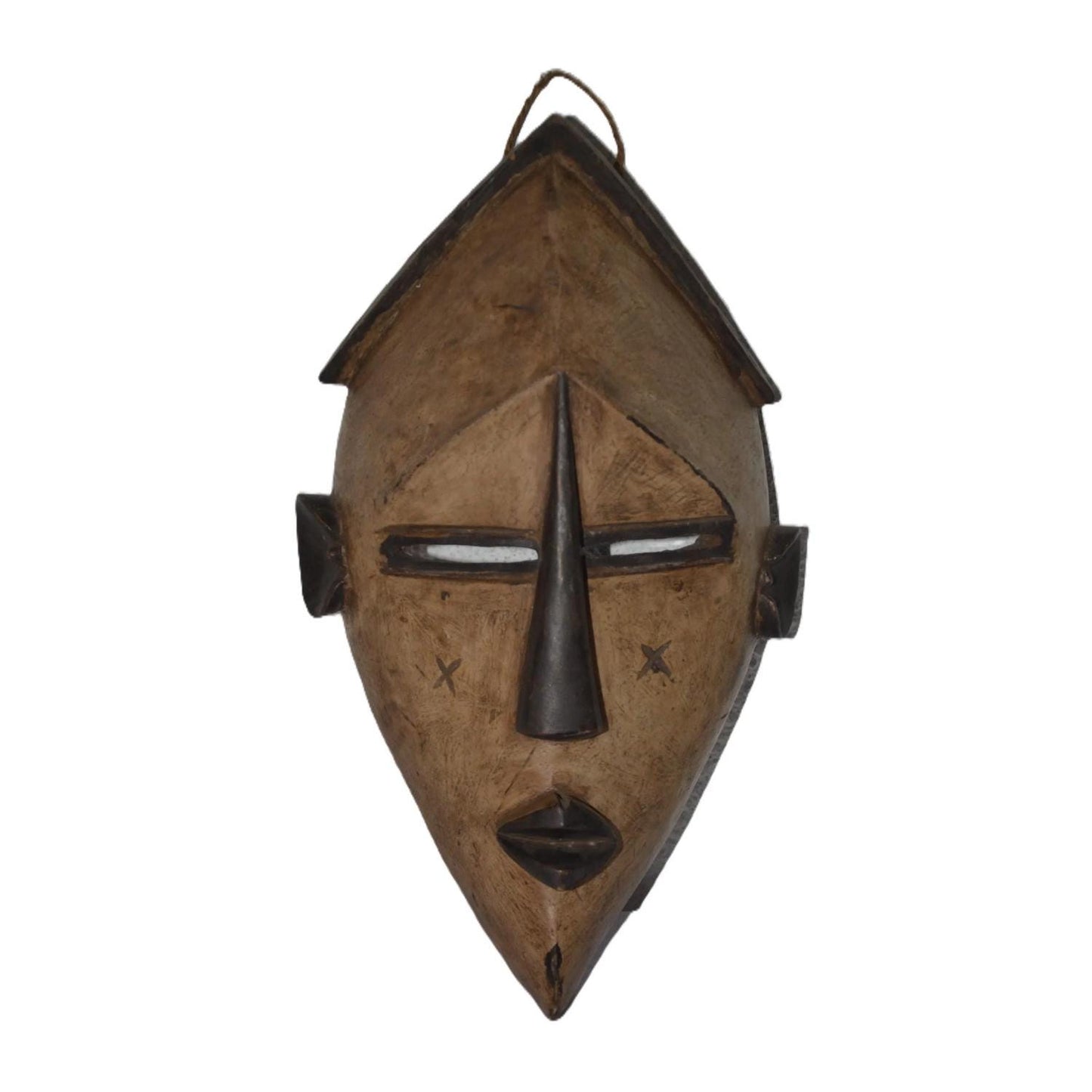 Tribal Wall Decor African Lwalwa Mask Hand Carved Wood Art Modern Housewarming Gift [US-045]