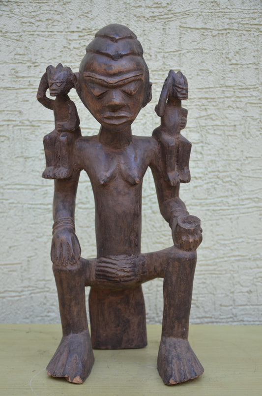 Authentic Yoruba Maternity Figure | Nigerian Tribal Art