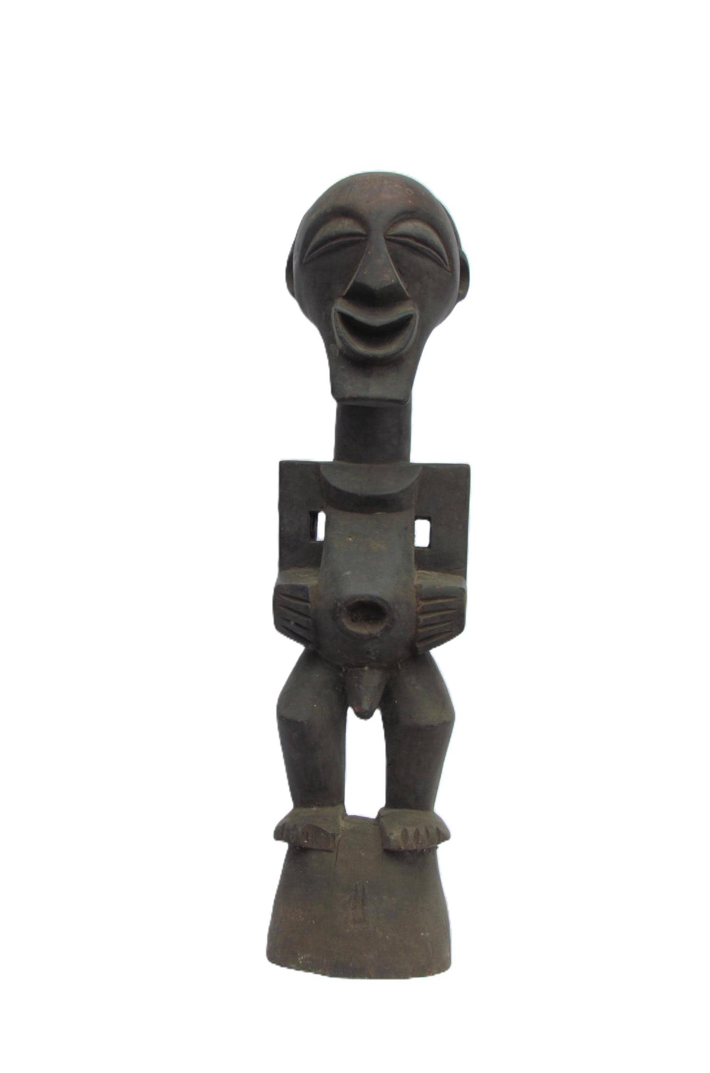 Male Songye Statue – 24" Hand-Carved Wood Congo Power Figure – Tribal Decor