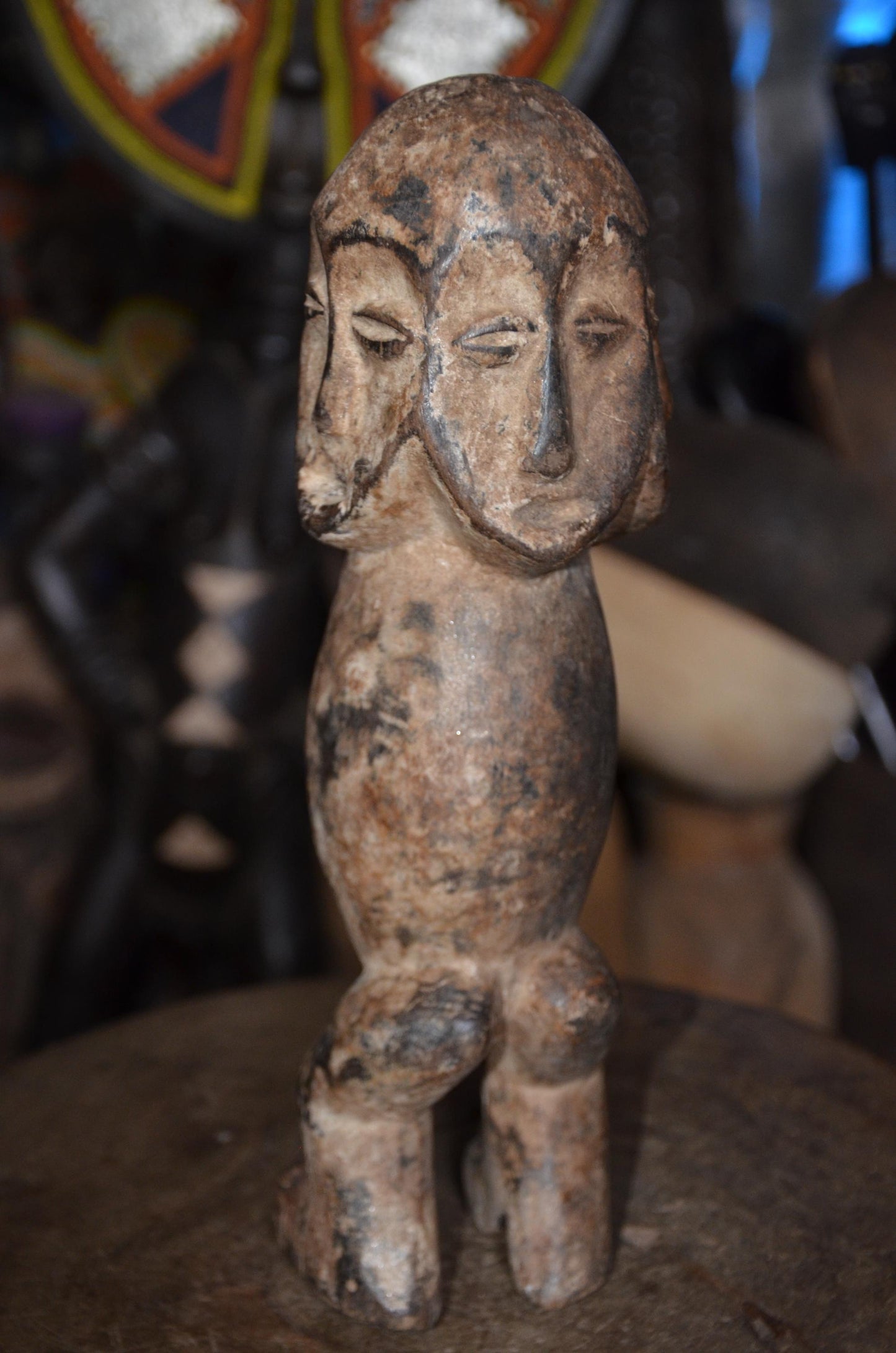 Authentic Lega Janus Figure | Multi-Headed Tribal Sculpture | Congolese Art
