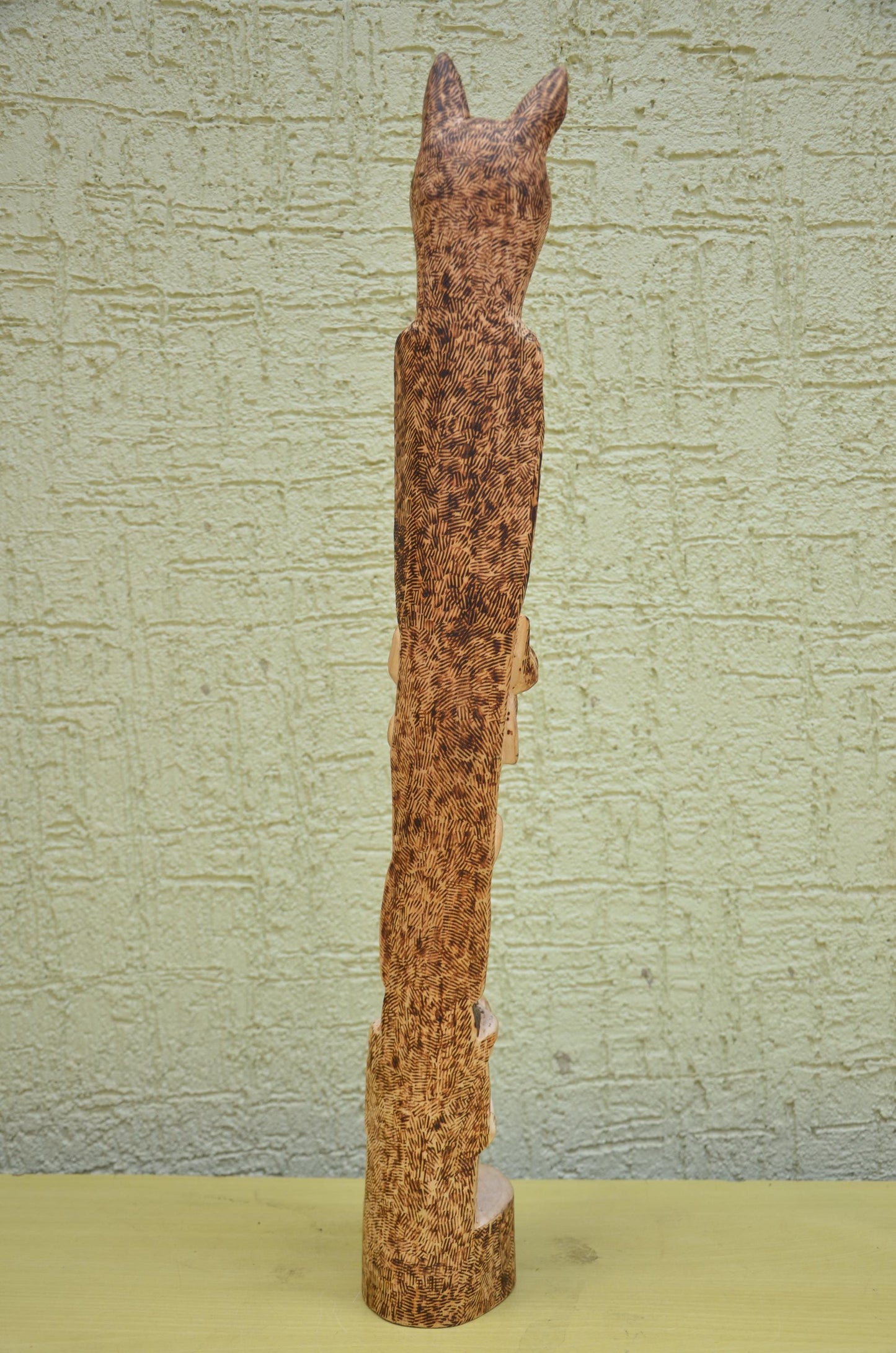 African Wooden Safari Animal Totem Sculpture | Tribal Art
