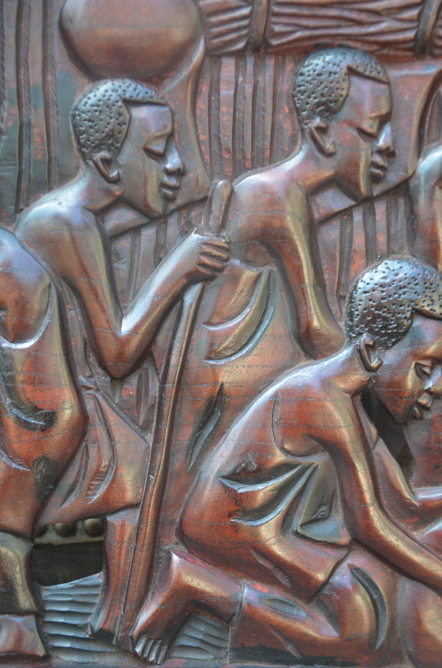 African Community Celebration Wall Plaque | Large Hand-Carved Wooden Relief Art | Village Gathering Wall Decor | Ethnic Sculptural Panel