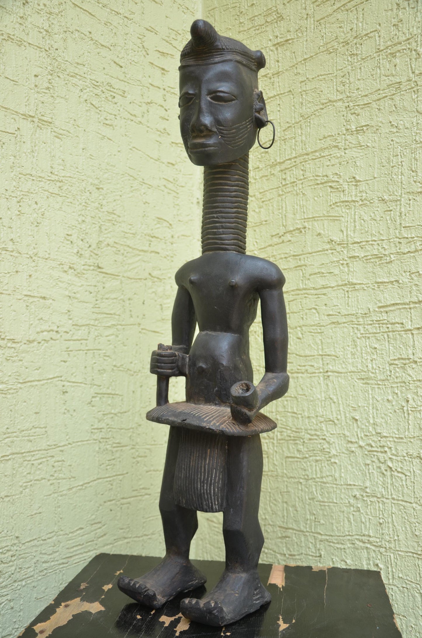 Kulango Tribal Figure â€“ 30" Hand-Carved Wood Ivory Coast Statue â€“ Art