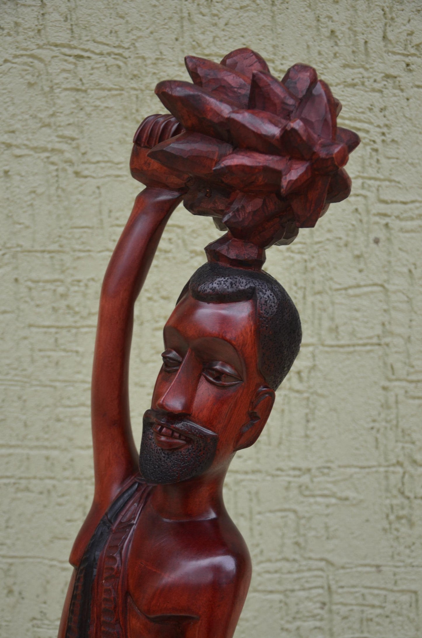 Monumental African Male Harvester Wooden Sculpture | Tribal Art