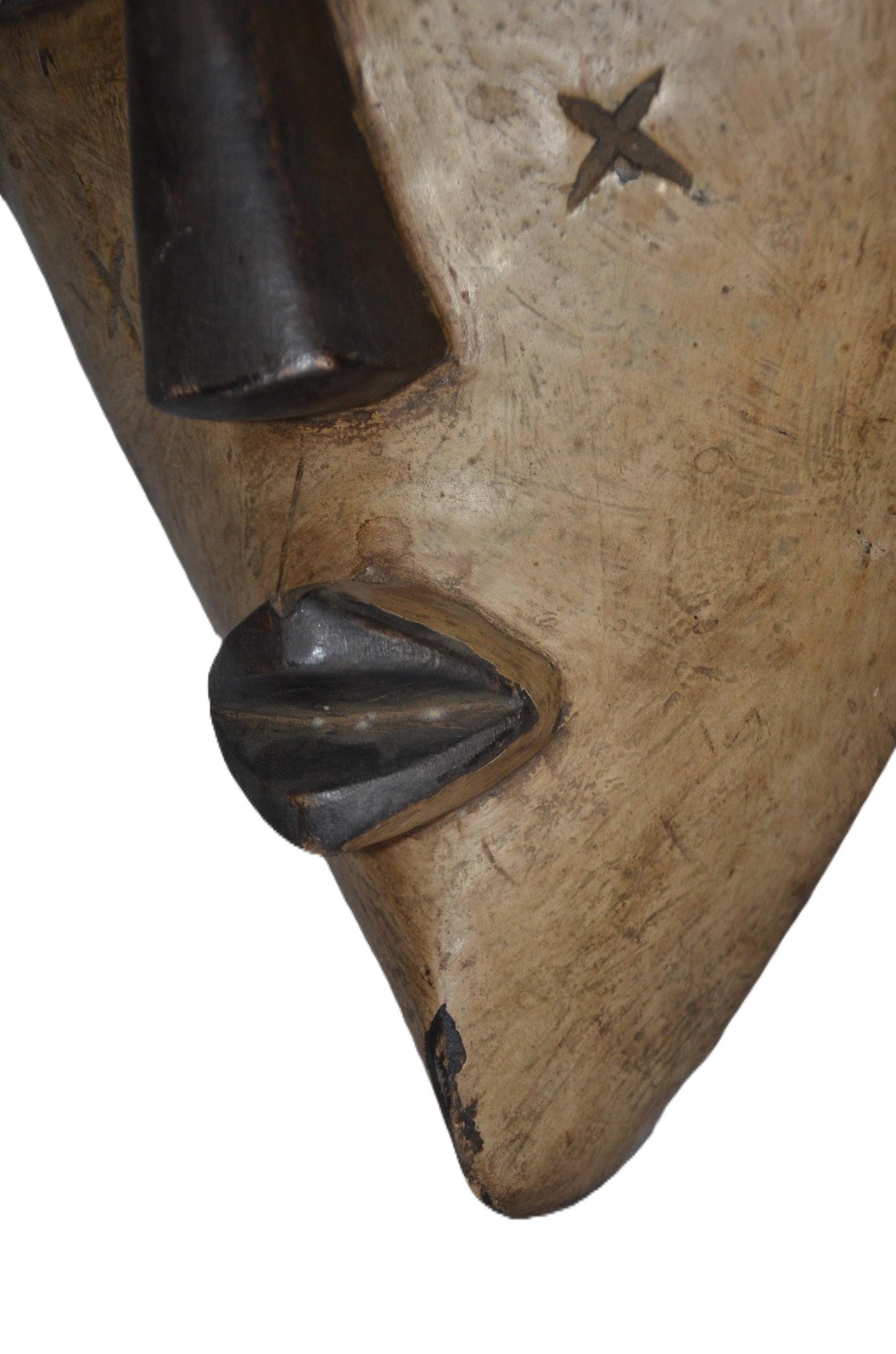 Tribal Wall Decor African Lwalwa Mask Hand Carved Wood Art Modern Housewarming Gift [US-045]