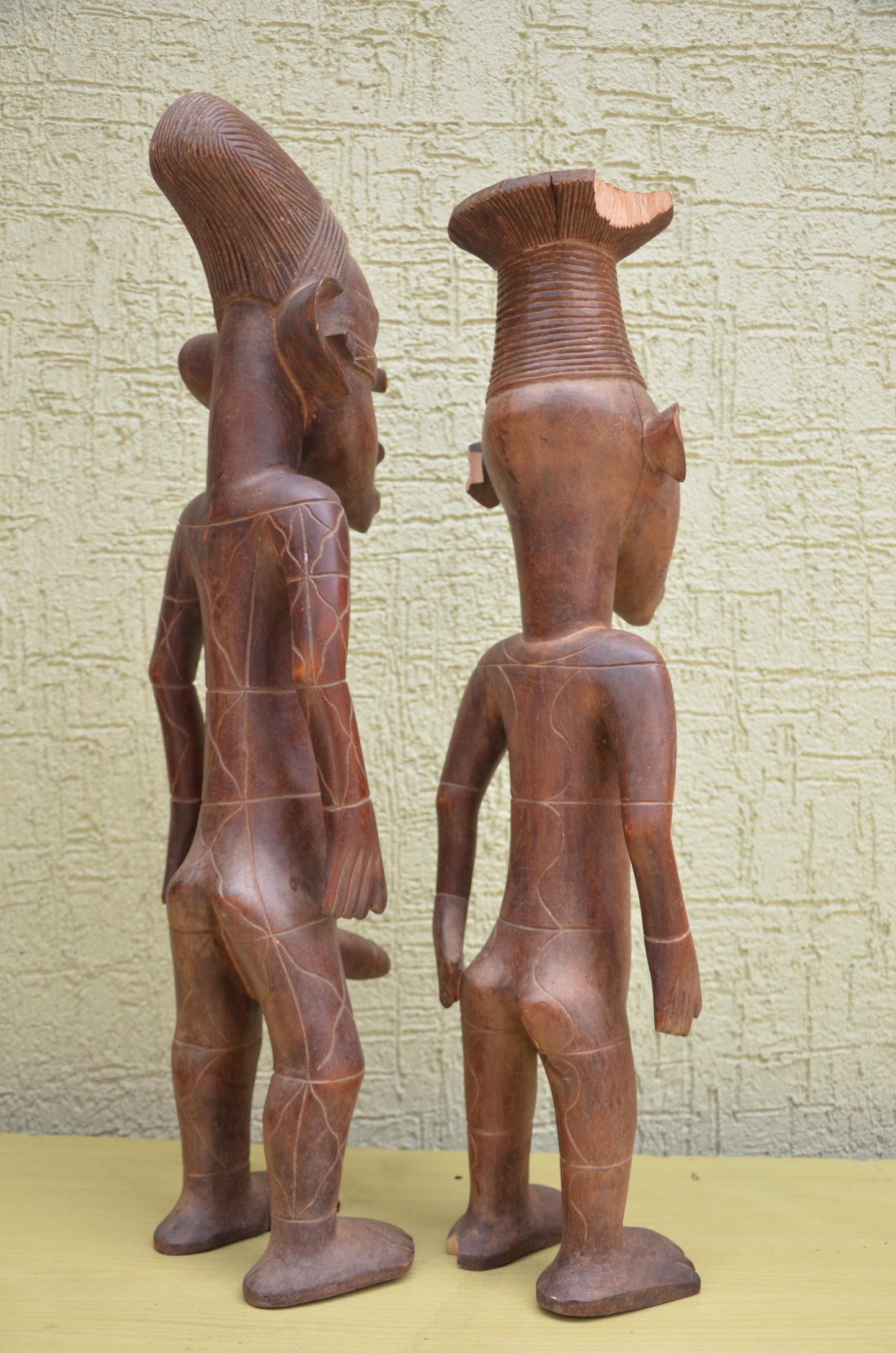 Tabwa Couple Wooden Sculpture | Congolese Tribal Art