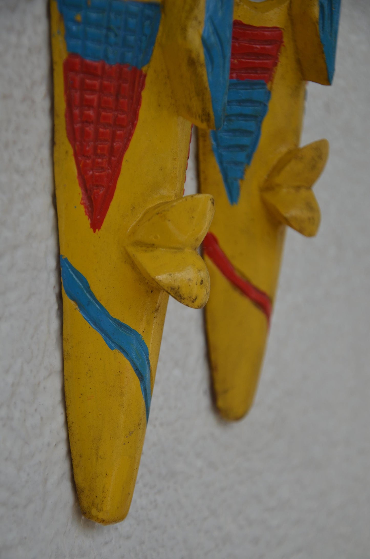 Hand-Carved Nyiginya Kingdom Wooden Facemask Couple | African Tribal Wall Art Decor