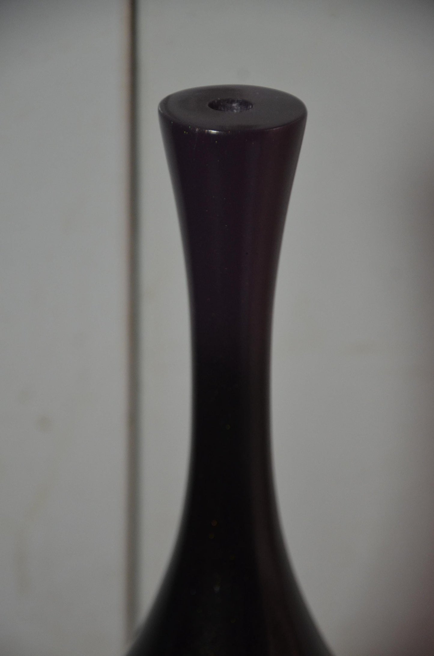 Tall Wooden Floor Vase | Purple and Black Ombre Trumpet Vessel, Nordic Decor