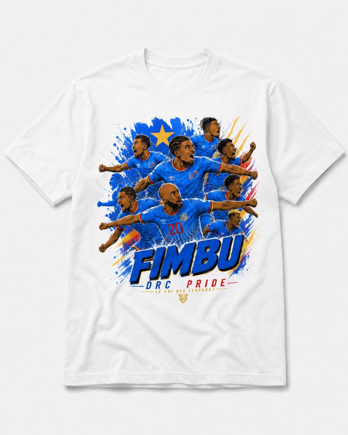 Fimbu DRC Pride T-Shirt, Congo Les Leopards Shirt, DRC Football Fan Tee, Congolese Soccer Shirt, Congo Pride Graphic Tee