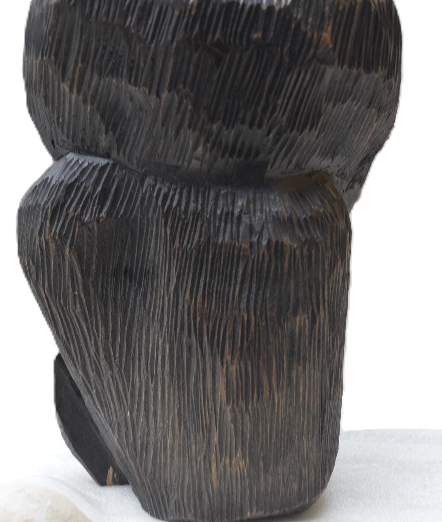 Hand Carved Wooden Gorilla Statue with Baby, Primate Mother and Child Sculpture