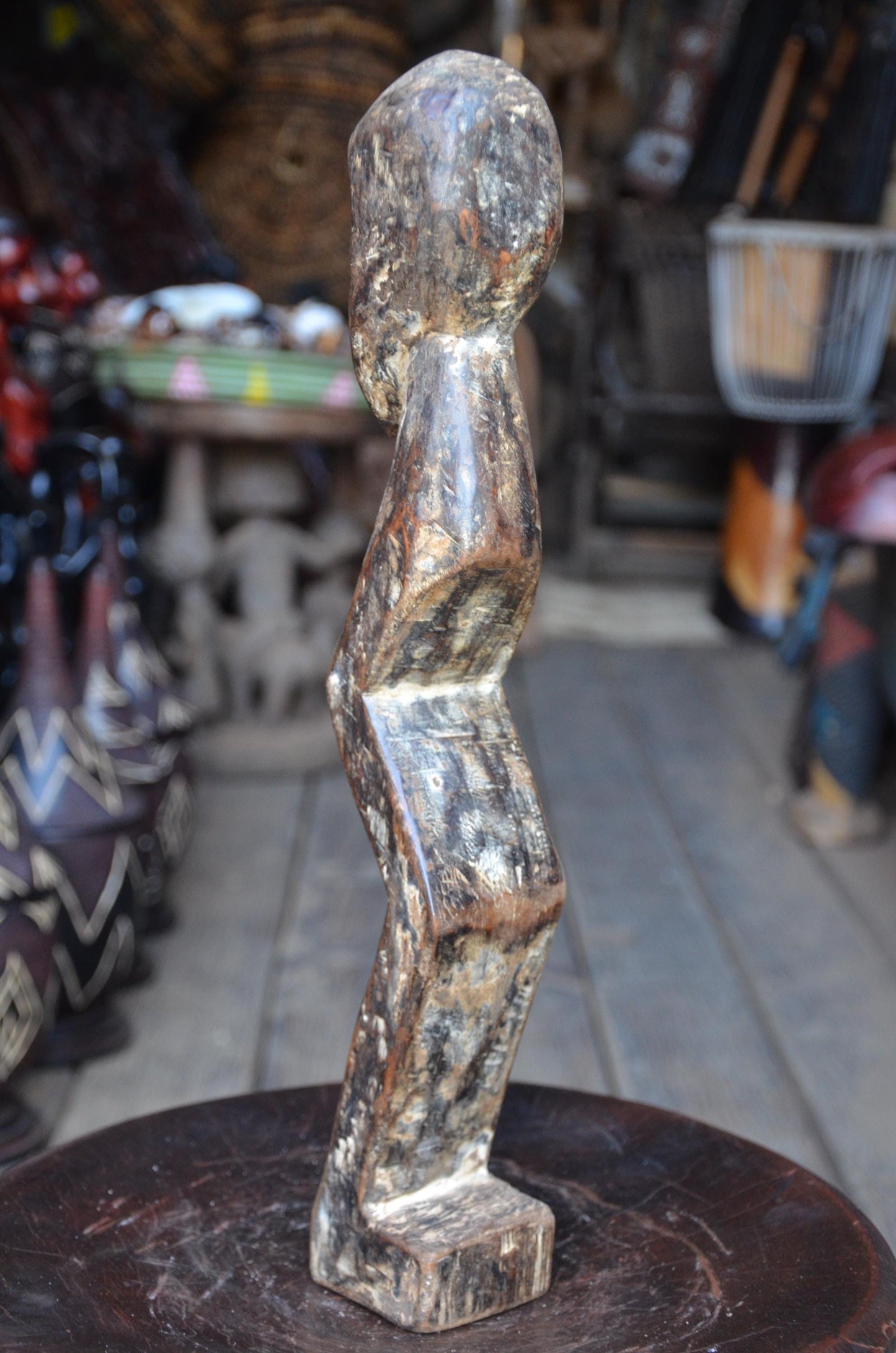 Authentic Lega Abstract Figure | Minimalist Tribal Art | Wood Sculpture