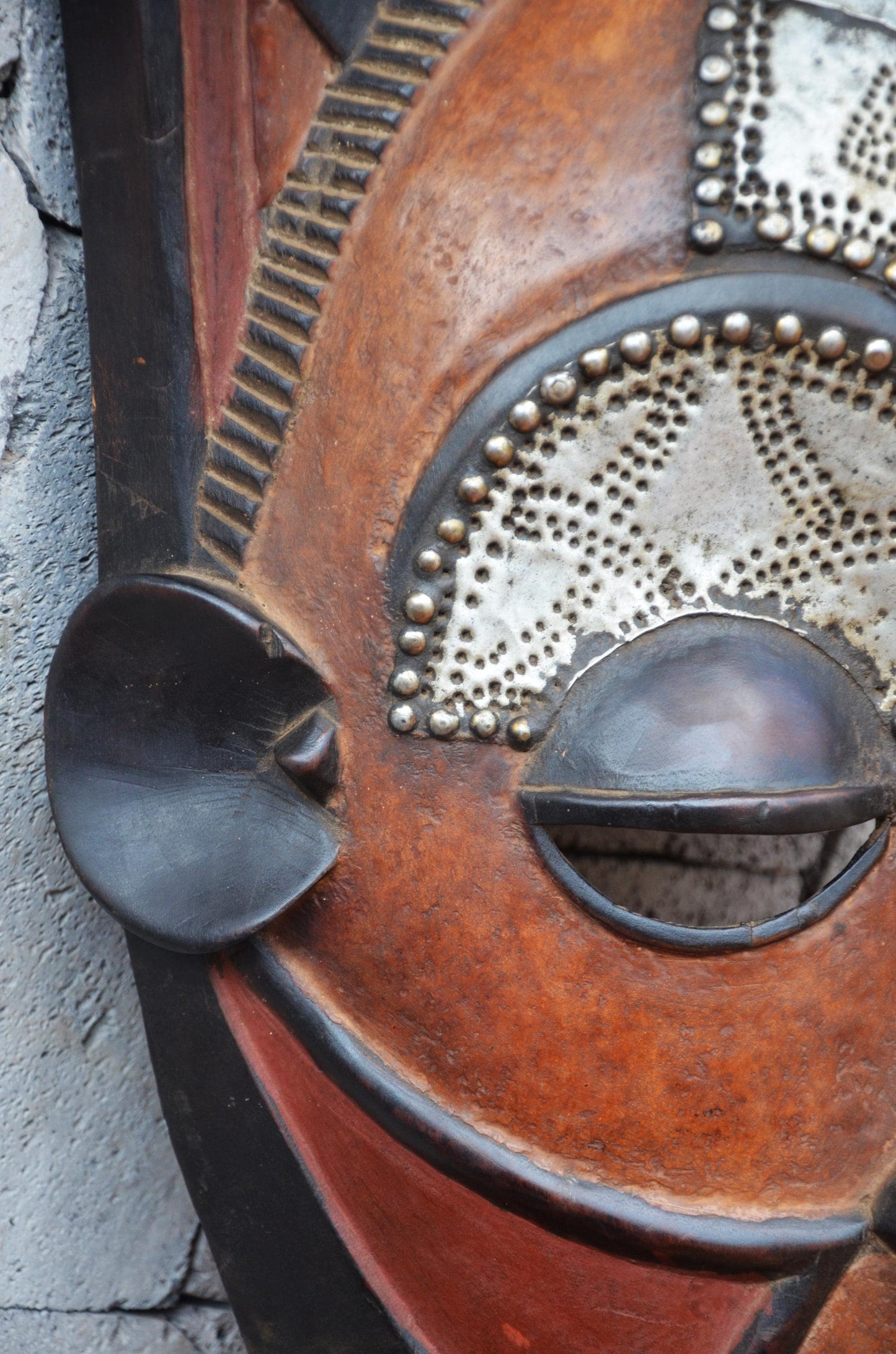 Biombo-Inspired African Mask | Geometric Tribal Wall Art