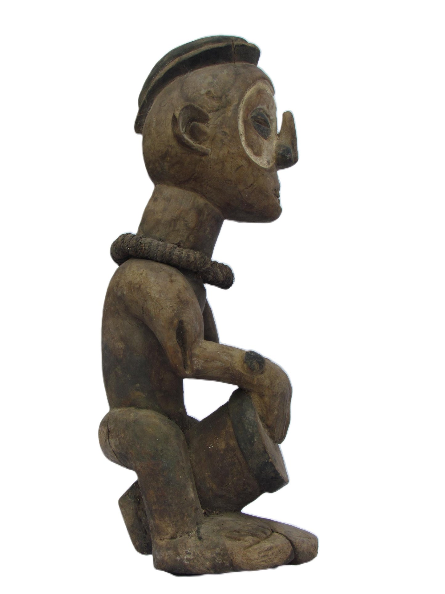 Primitive Wooden Ngwaka Male Statue Congo Vintage Antique Sculpture.