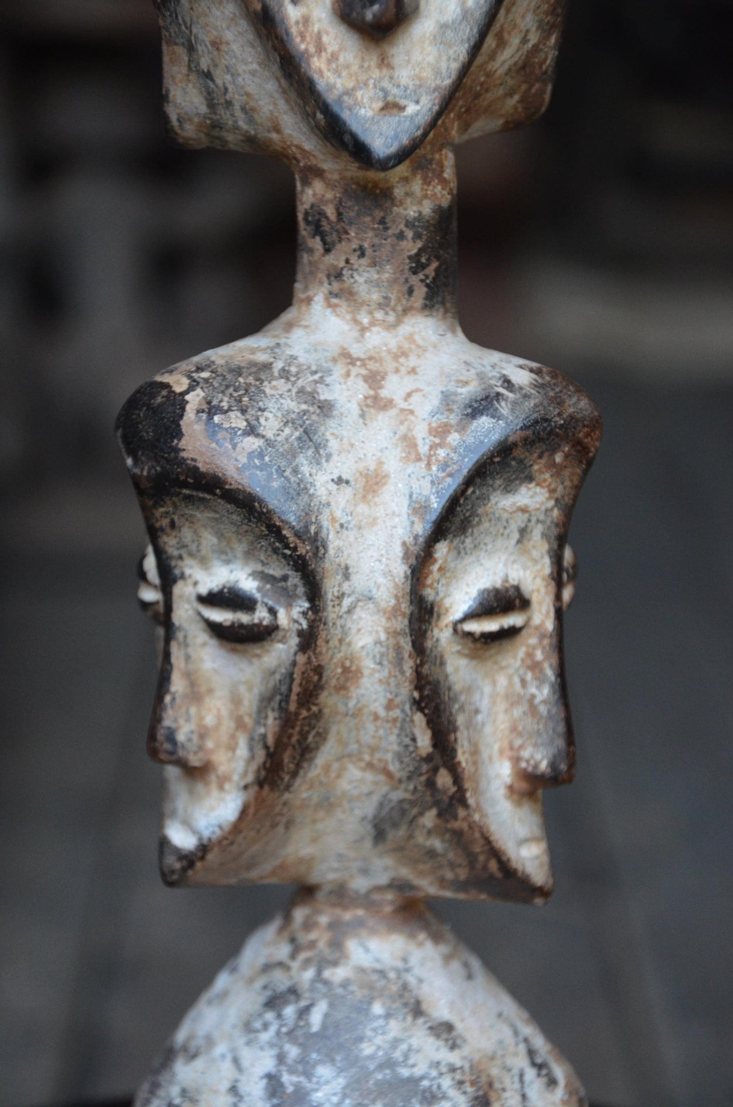 Authentic Lega Multi-Faced Statue | Sakimatwematwe | Tribal Wood Art