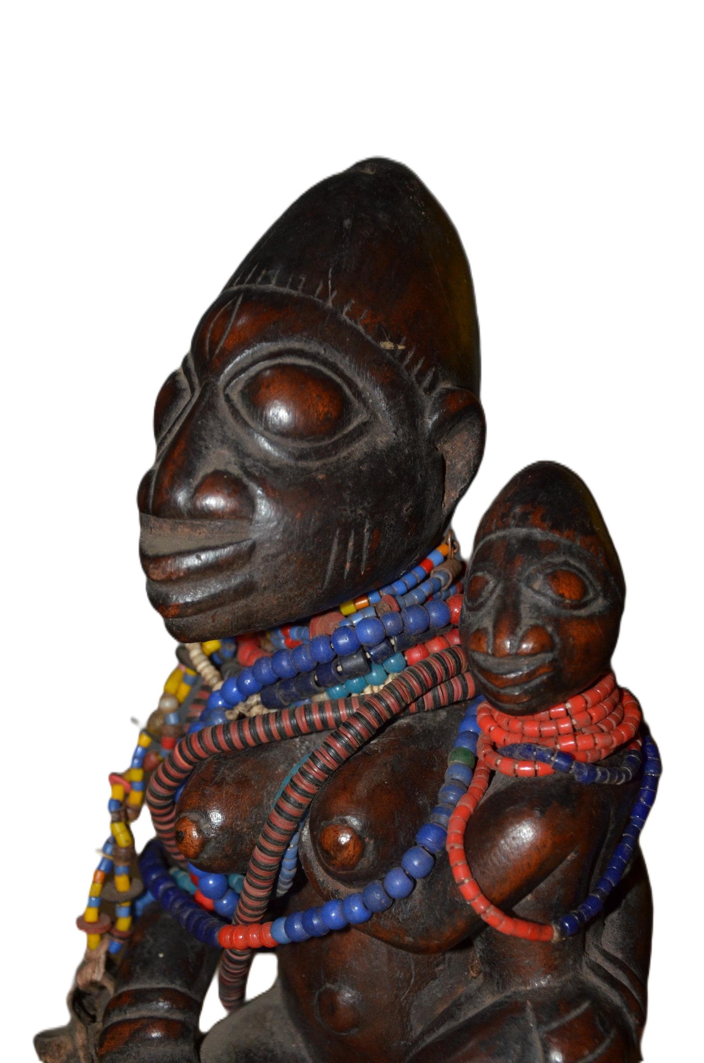 Authentic Yoruba Mother Statue | Nigerian Fertility Figure | Tribal Art